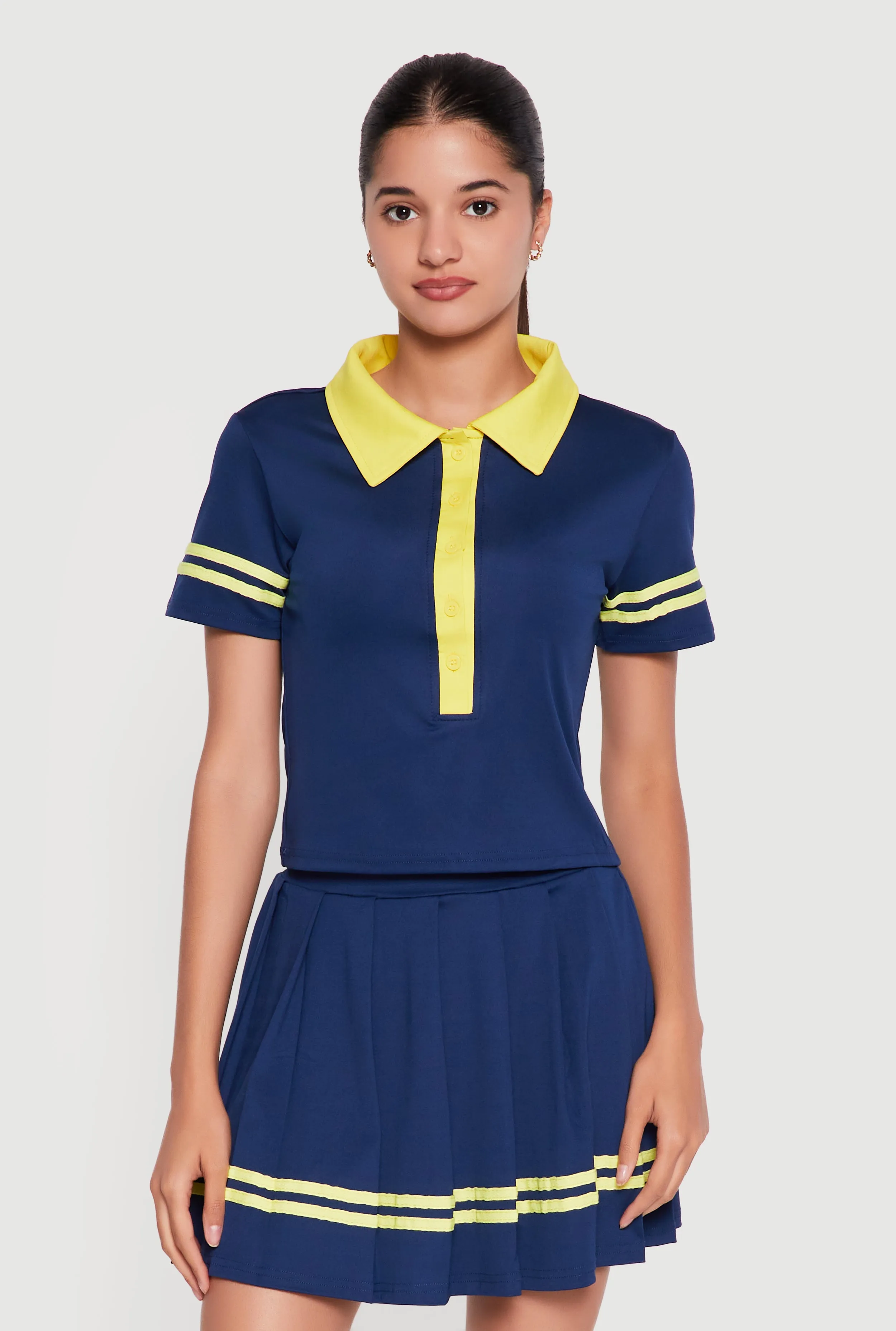 Contrast Trim Polo Top sold by Rainbow
