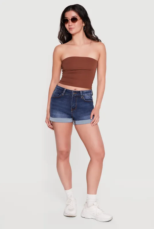 Solid Strapless Crop Top made by Rainbow