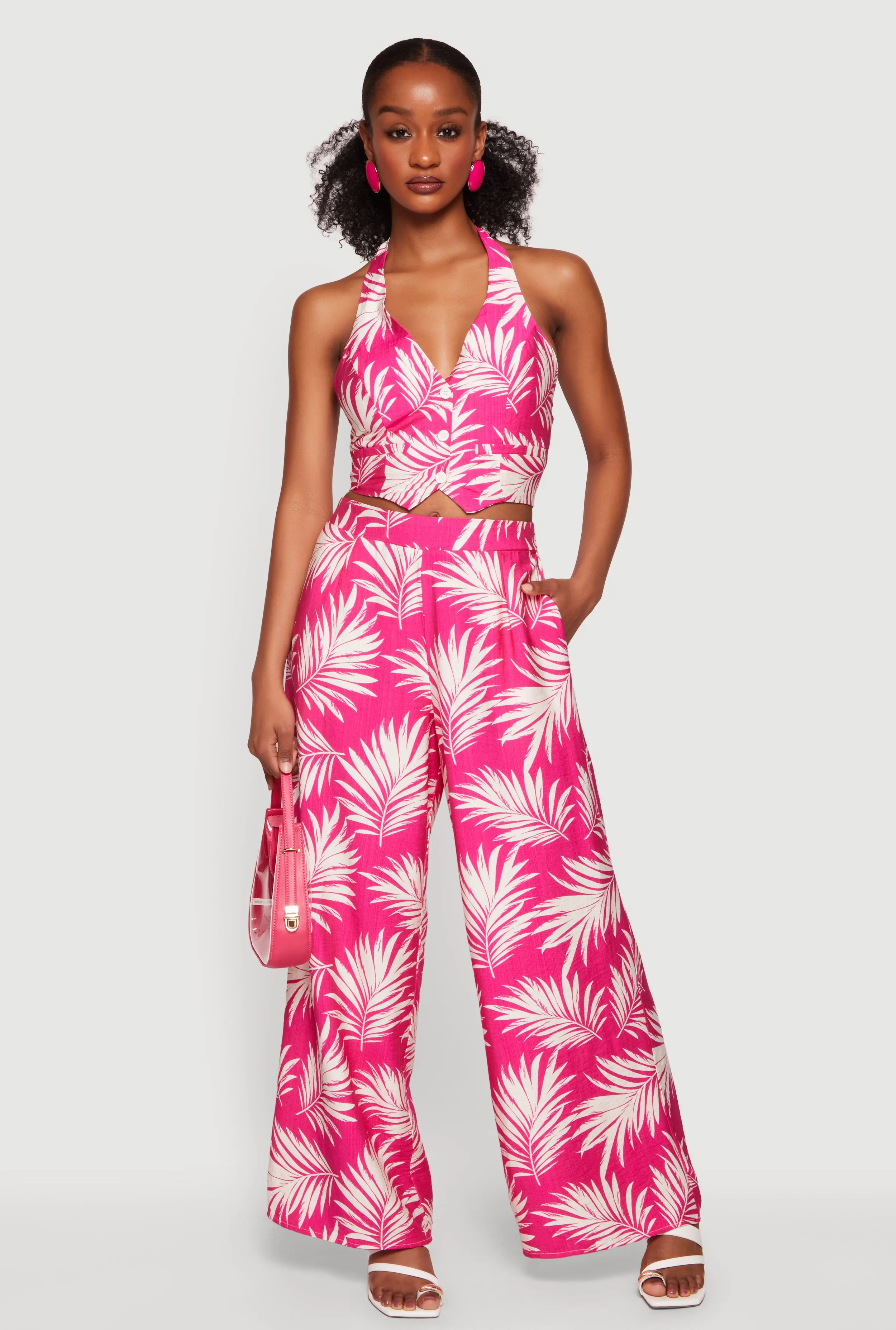 Leaf Print Wide Leg Casual Pants sold by Rainbow product image thumbnail 2