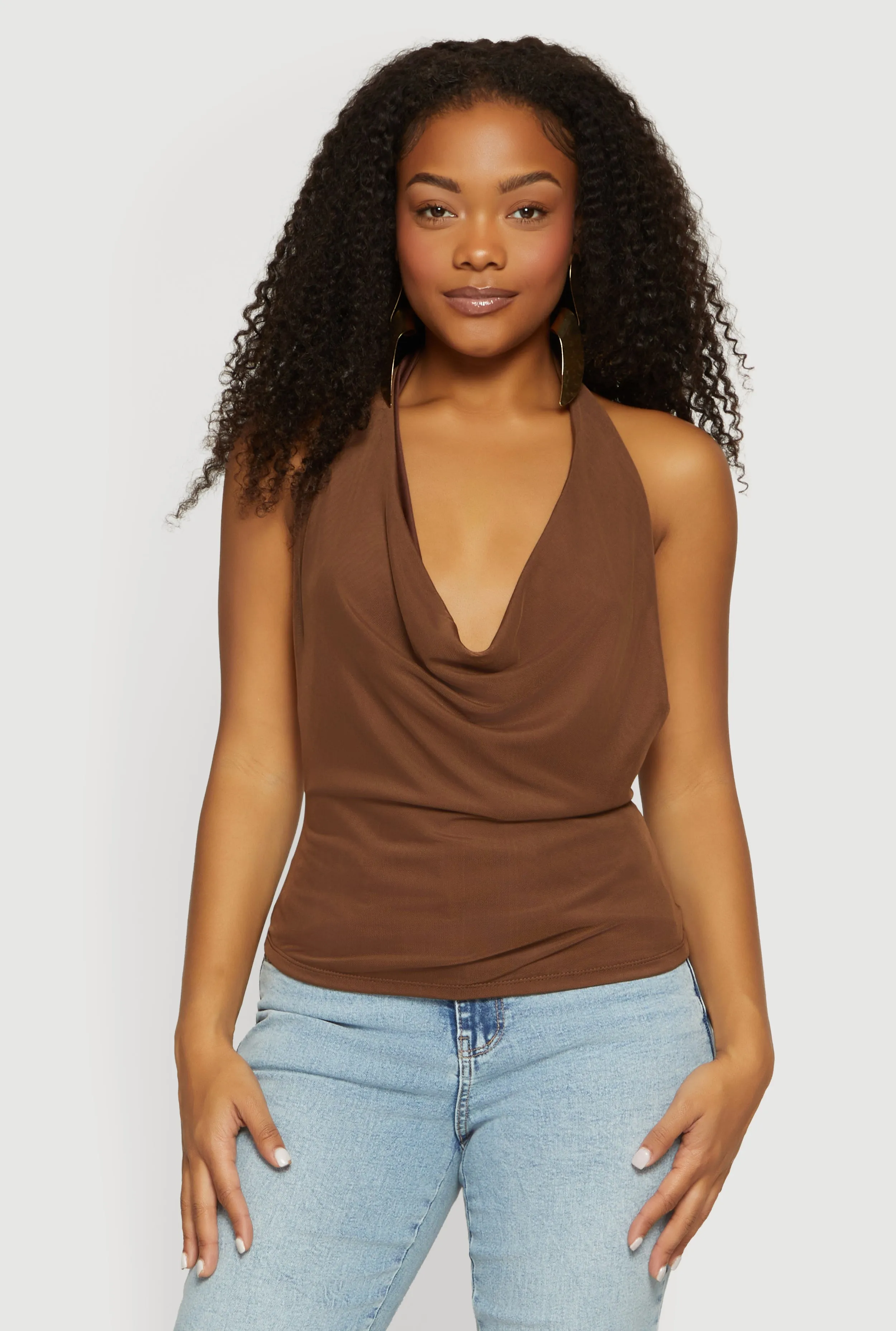 Backless Cowl Neck Halter Top sold by Rainbow product image thumbnail 2