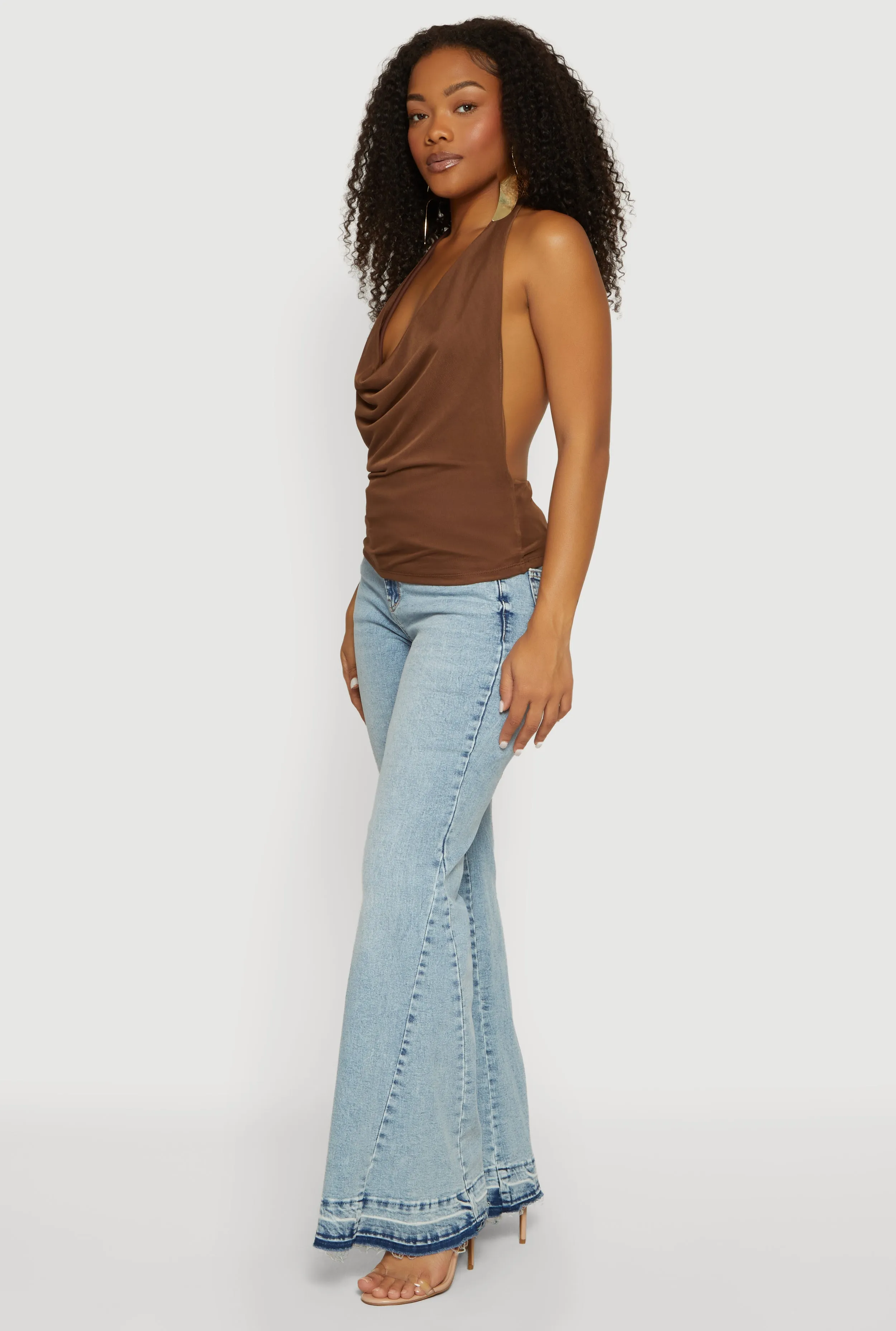 Backless Cowl Neck Halter Top sold by Rainbow product image thumbnail 3