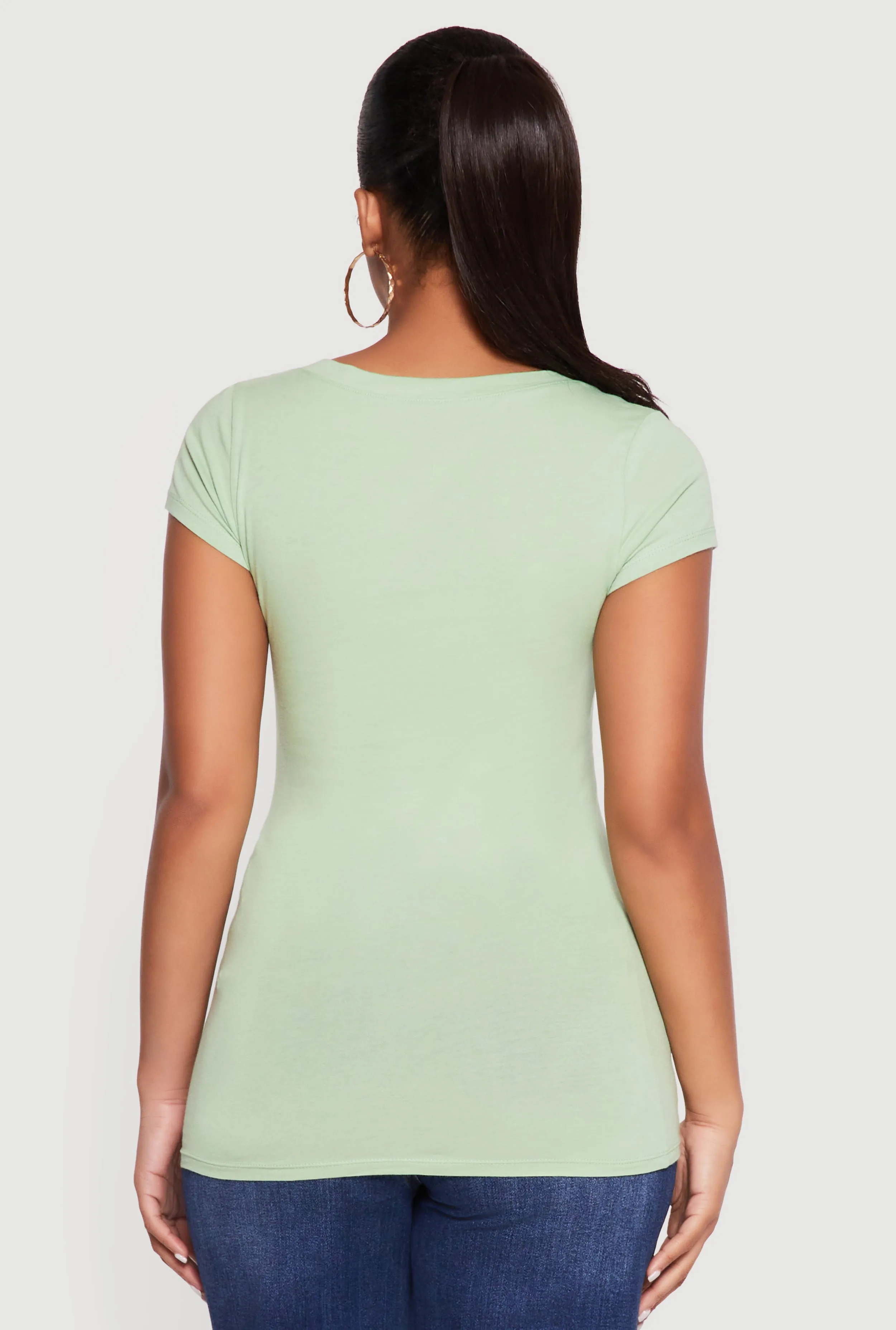 Basic V-Neck Short Sleeve T-Shirt sold by Rainbow product image thumbnail 5