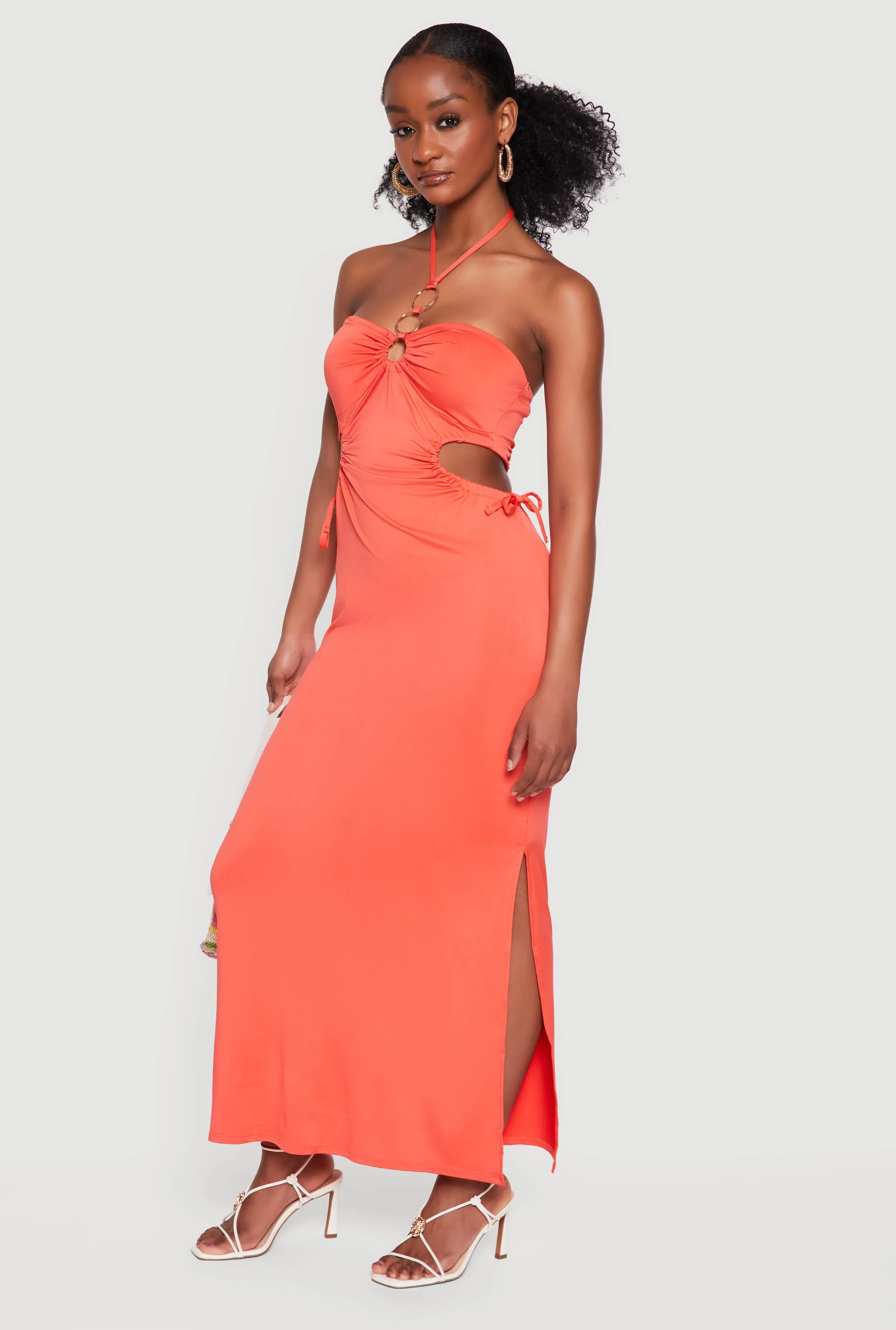 Cutout Detail O Ring Halter Maxi Dress sold by Rainbow product image thumbnail 2
