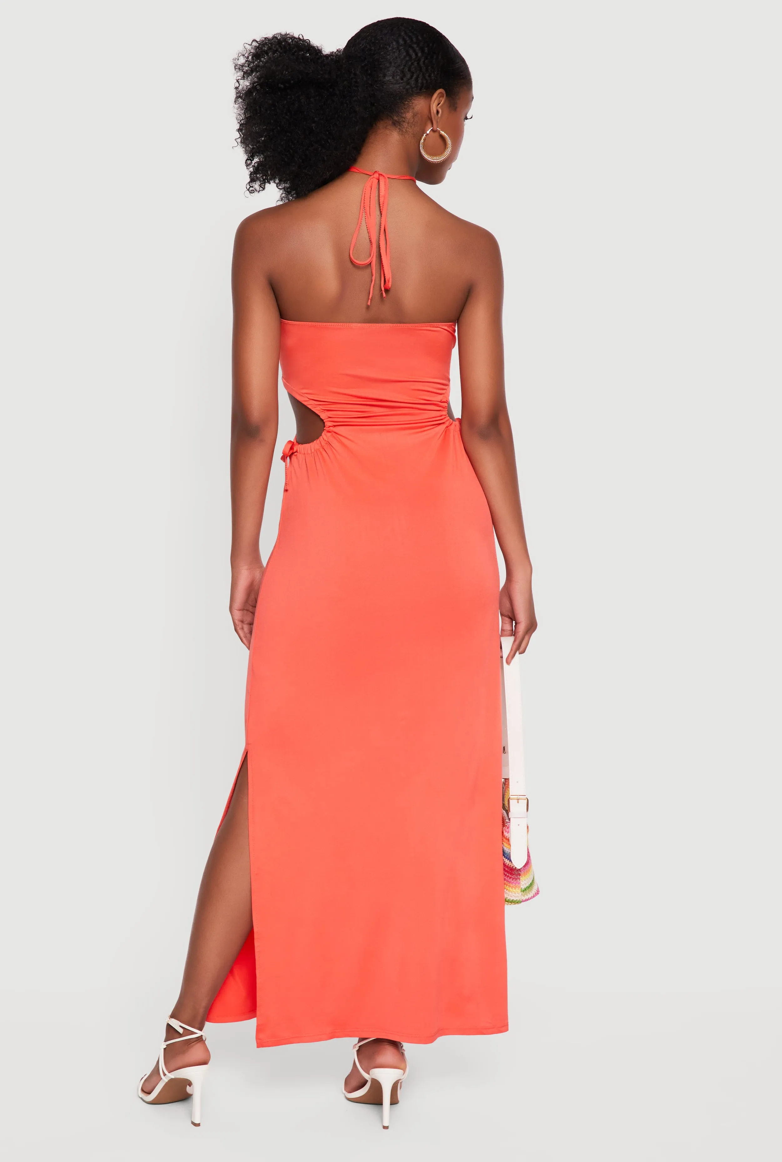 Cutout Detail O Ring Halter Maxi Dress sold by Rainbow product image thumbnail 3