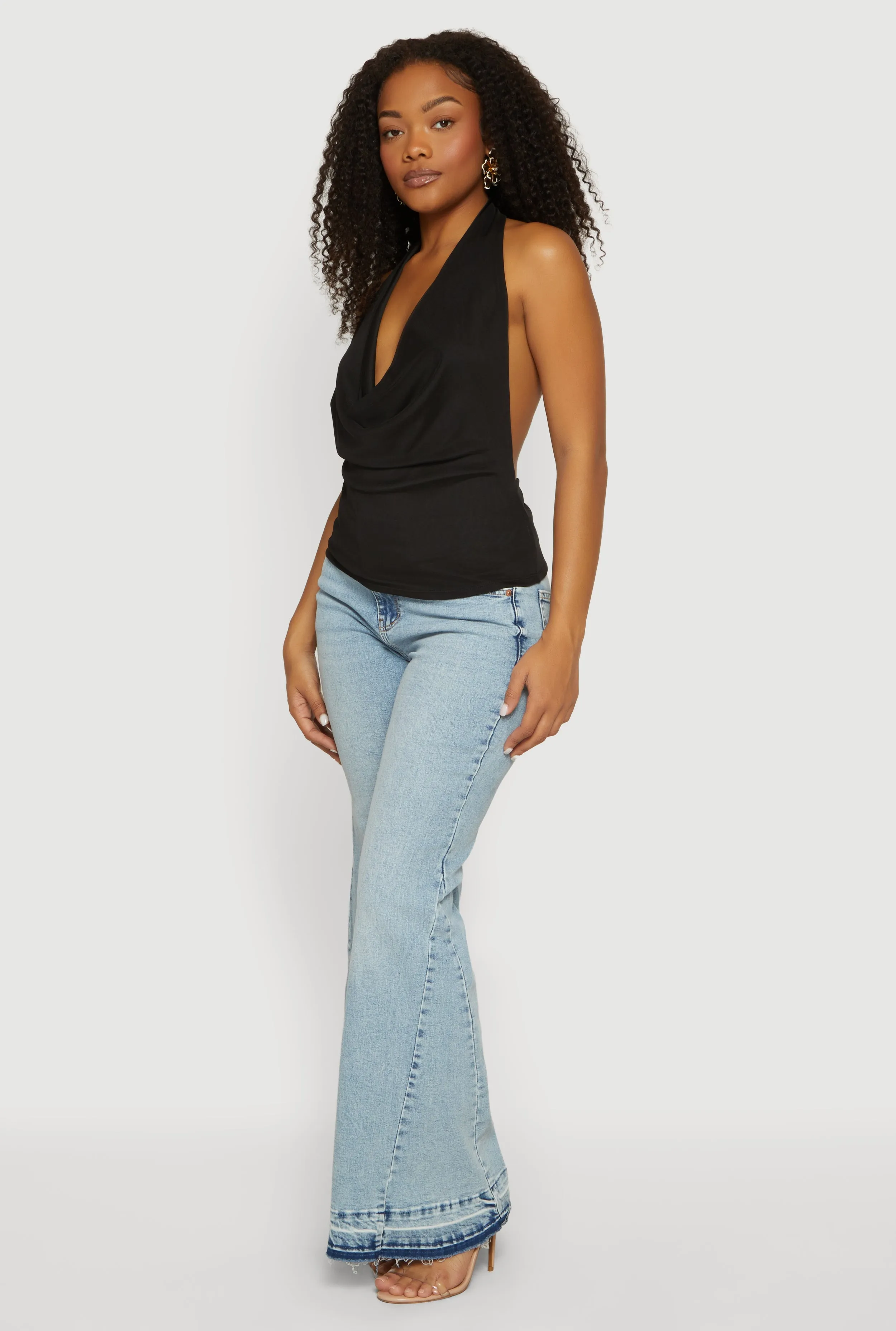 Backless Cowl Neck Halter Top sold by Rainbow product image thumbnail 3