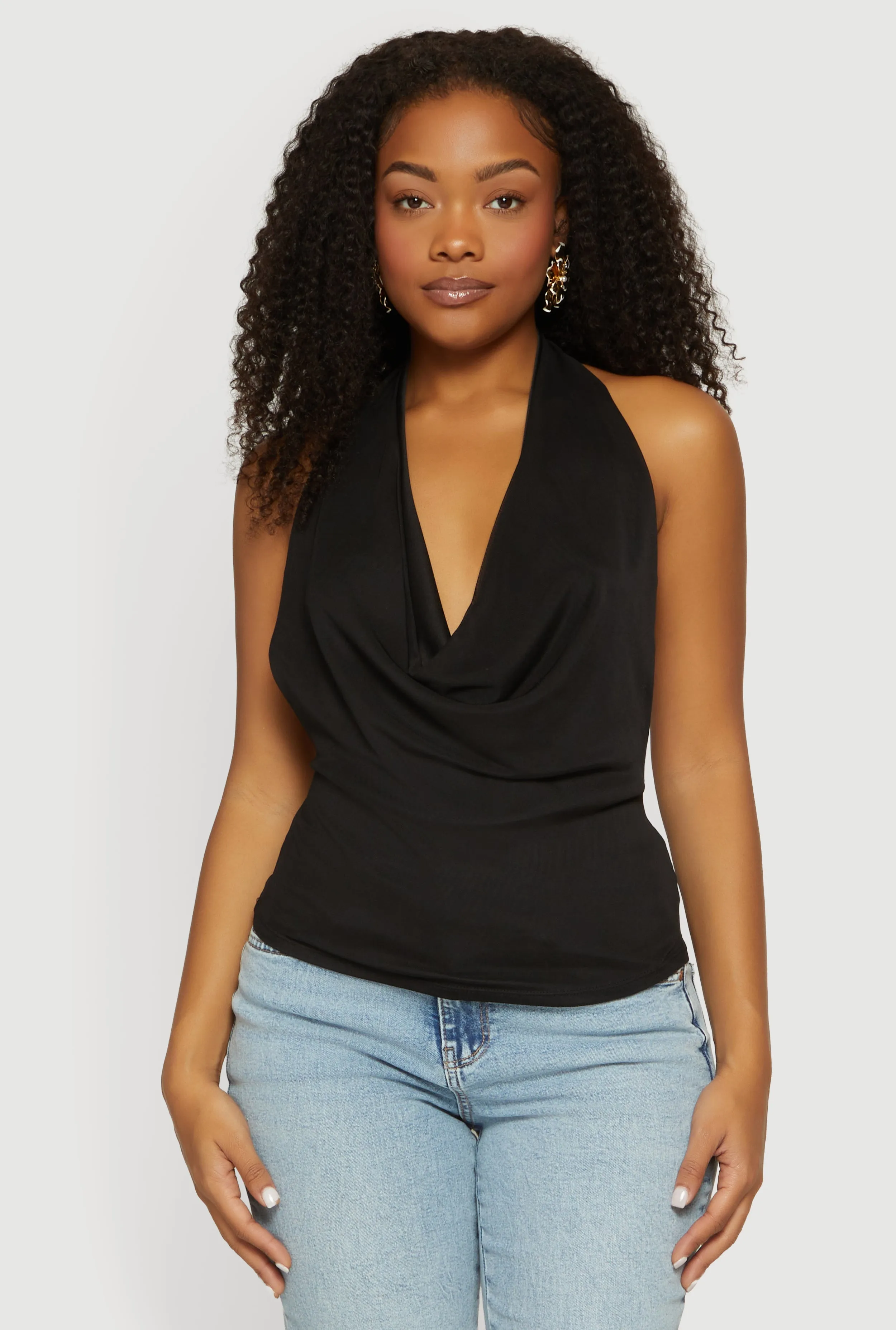 Backless Cowl Neck Halter Top sold by Rainbow product image thumbnail 2