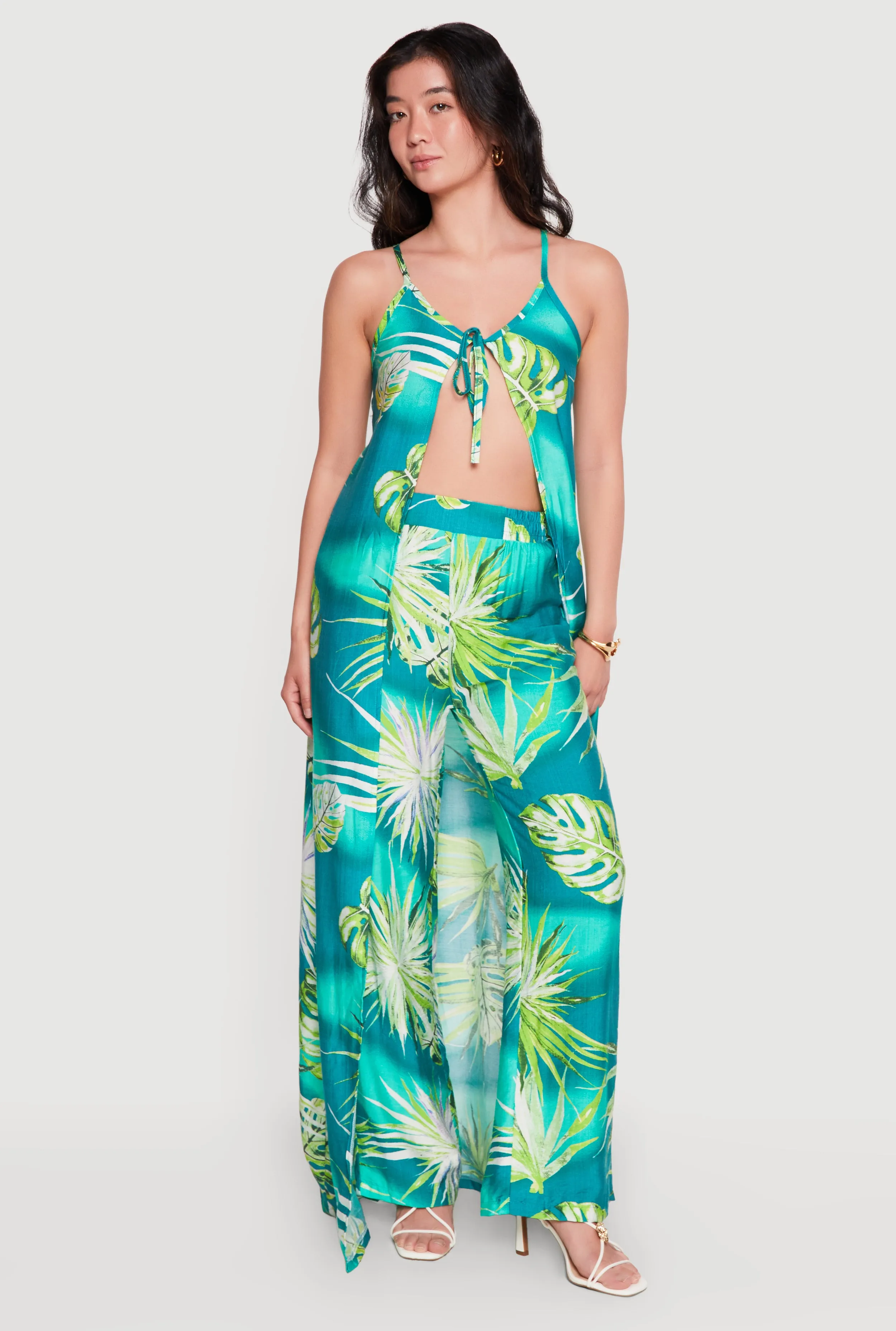 Floral High Waisted Wide Leg Pull On Pants sold by Rainbow product image thumbnail 2
