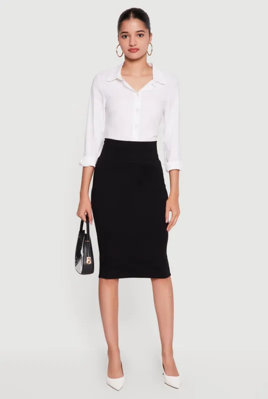 High Waisted Midi Pencil Skirt made by Rainbow