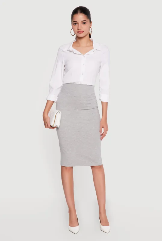 High Waisted Midi Pencil Skirt made by Rainbow