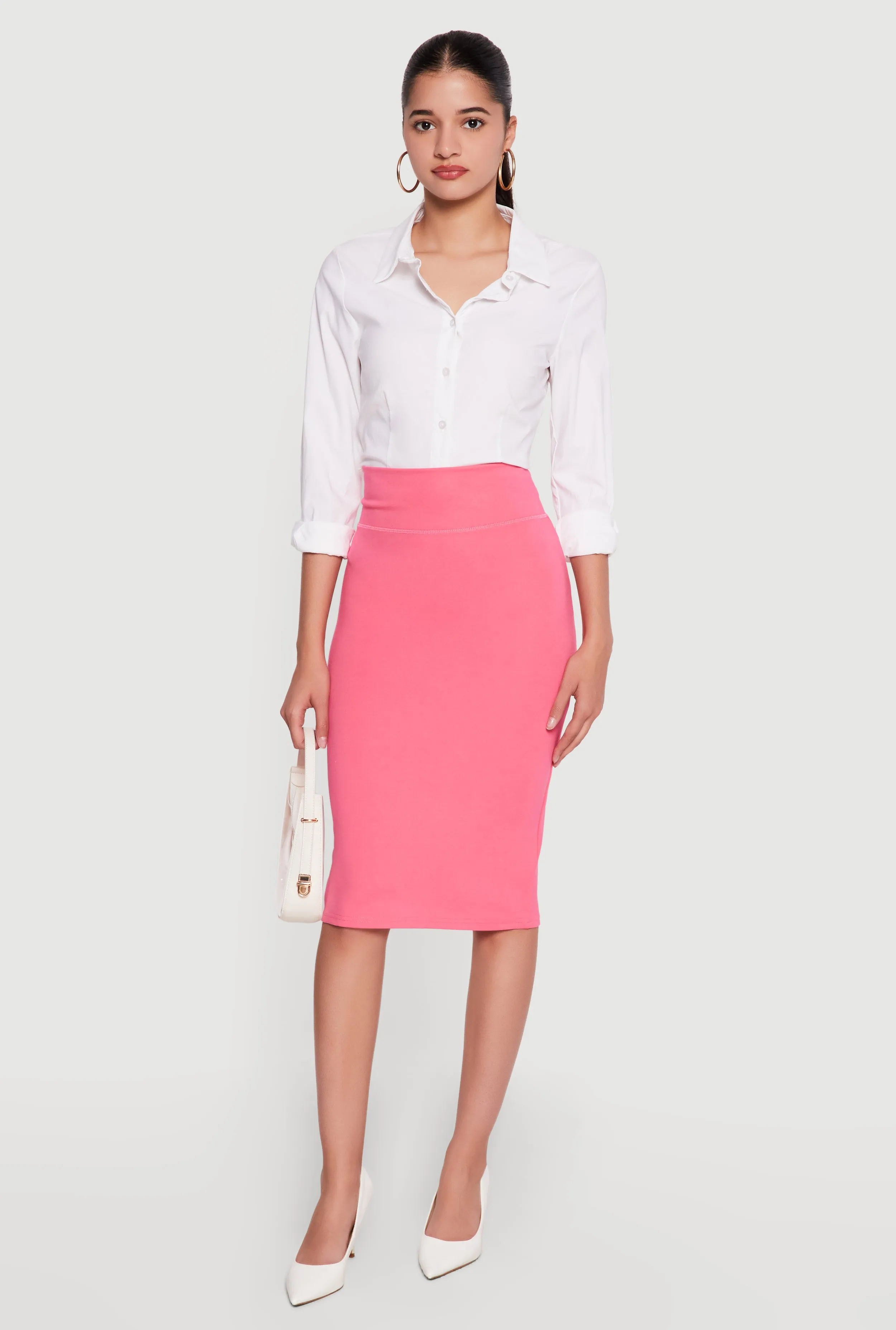 High Waisted Midi Pencil Skirt sold by Rainbow
