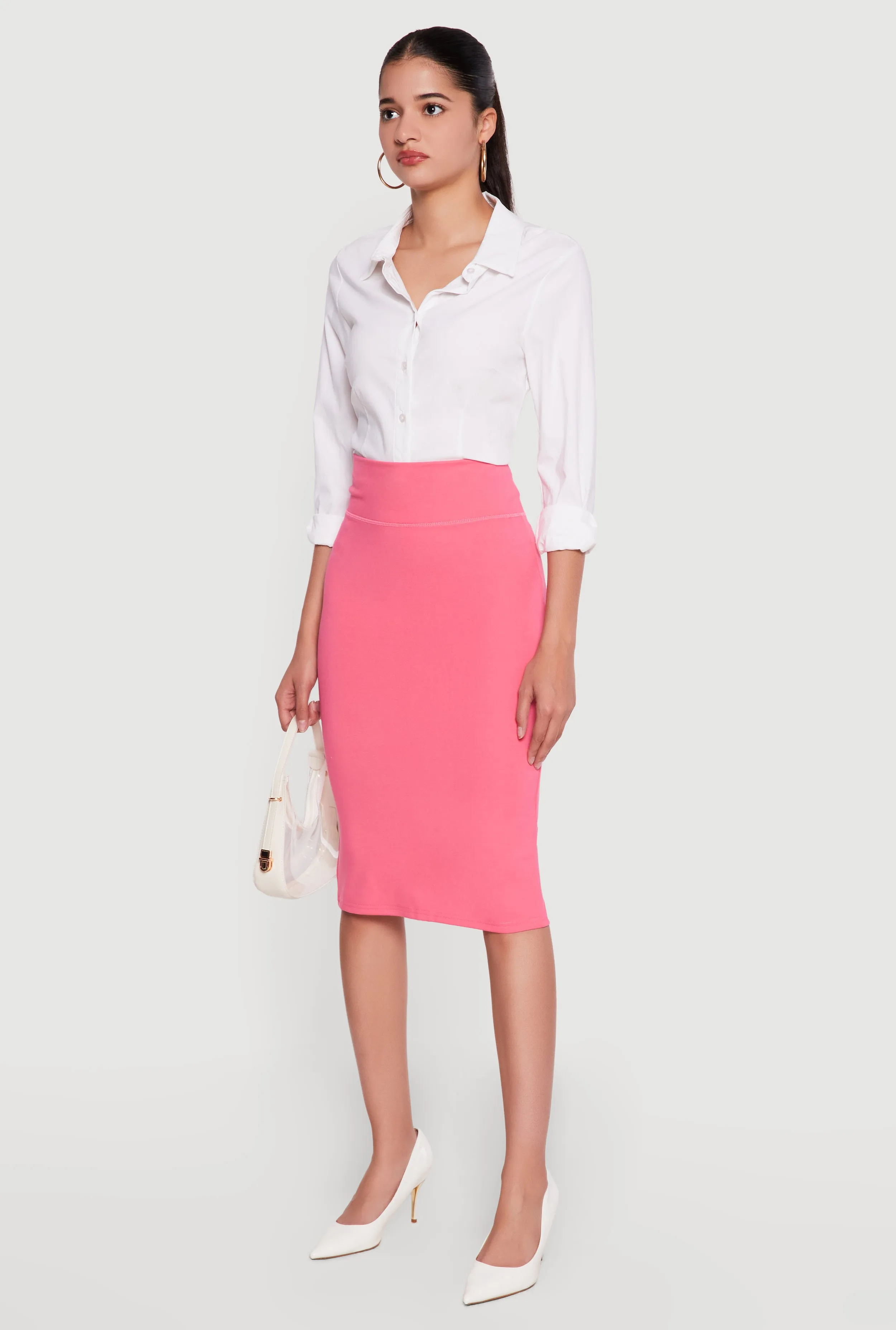 High Waisted Midi Pencil Skirt sold by Rainbow product image thumbnail 2