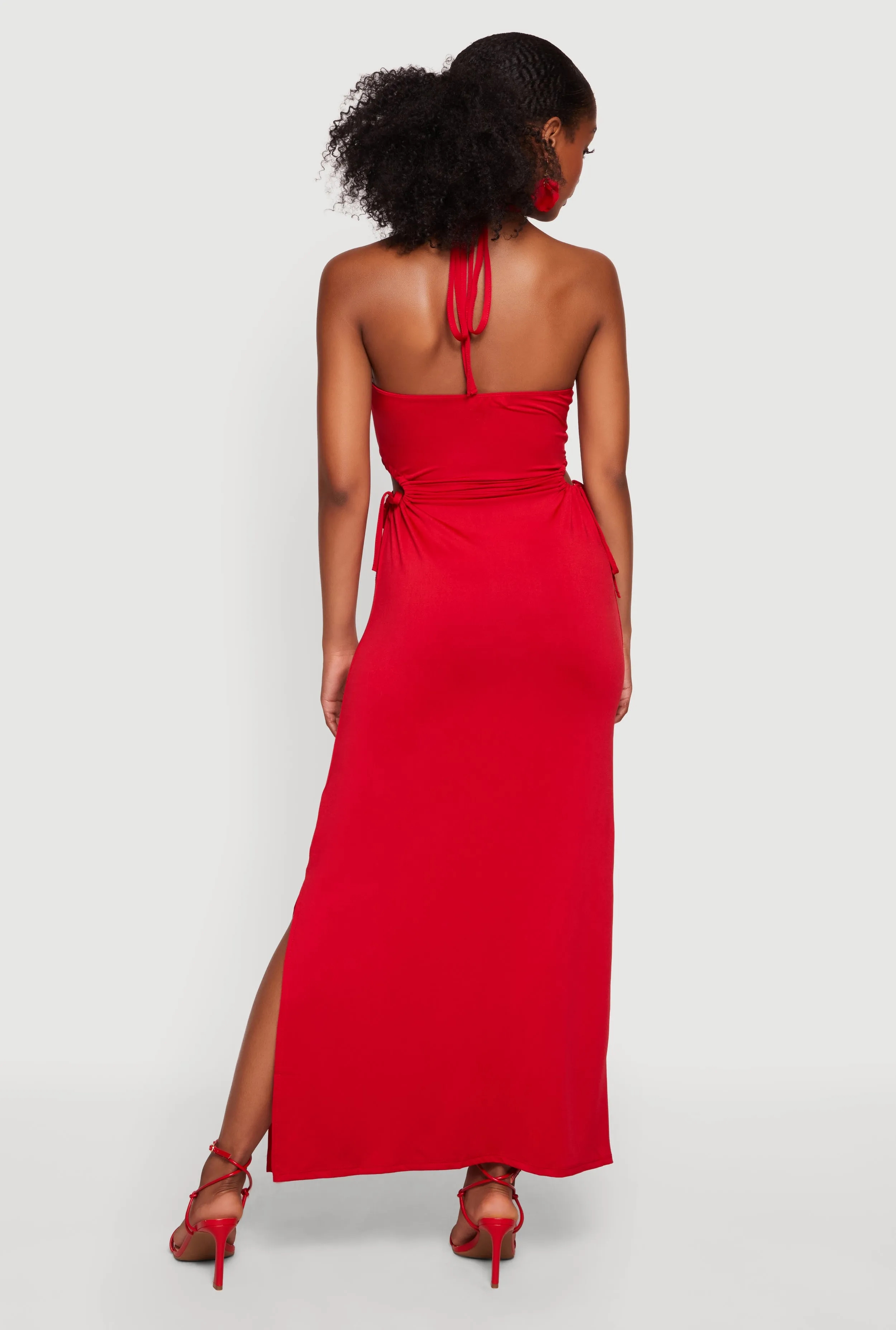 Cutout Detail O Ring Halter Maxi Dress sold by Rainbow product image thumbnail 3