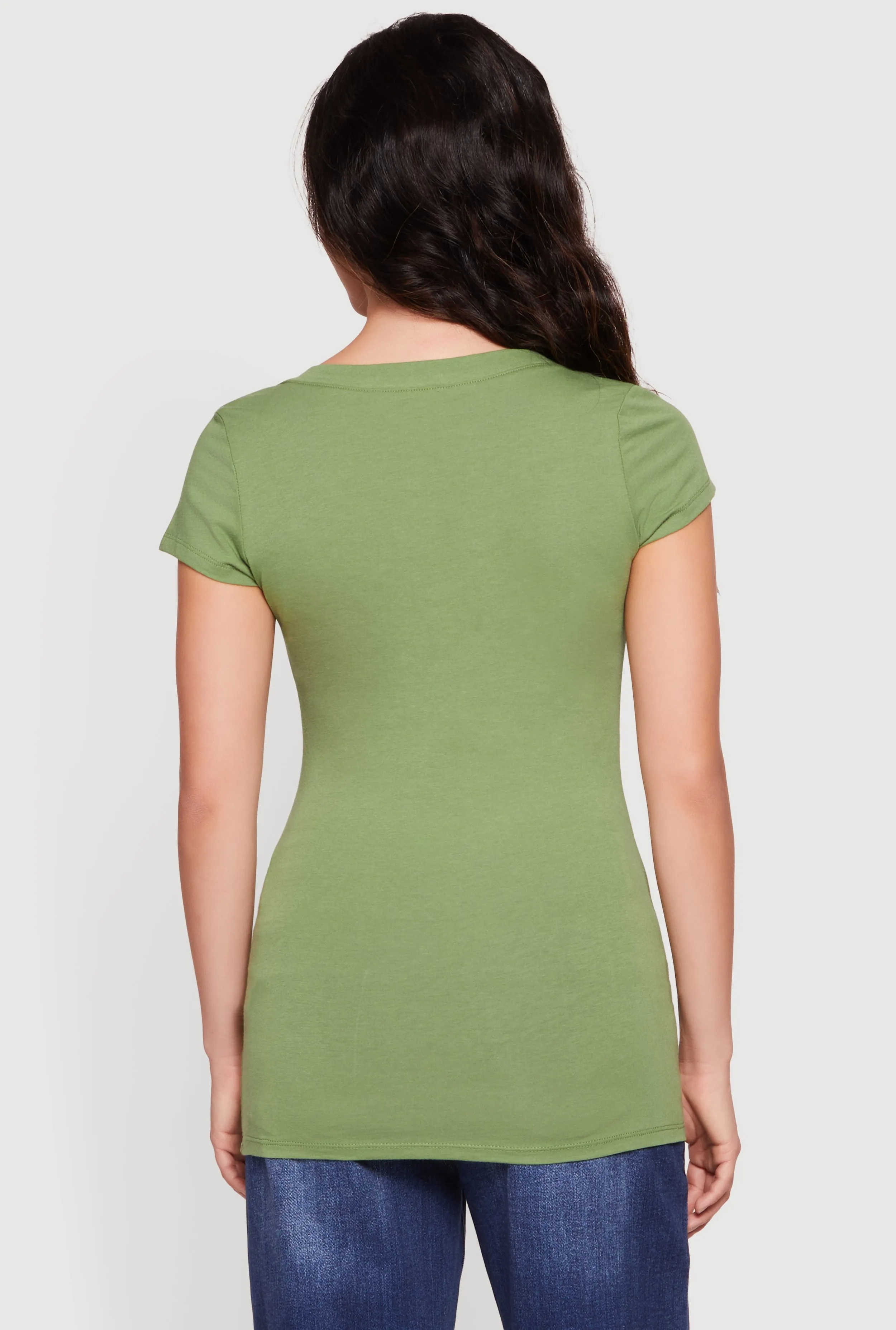 Basic V-Neck Short Sleeve T-Shirt sold by Rainbow product image thumbnail 5