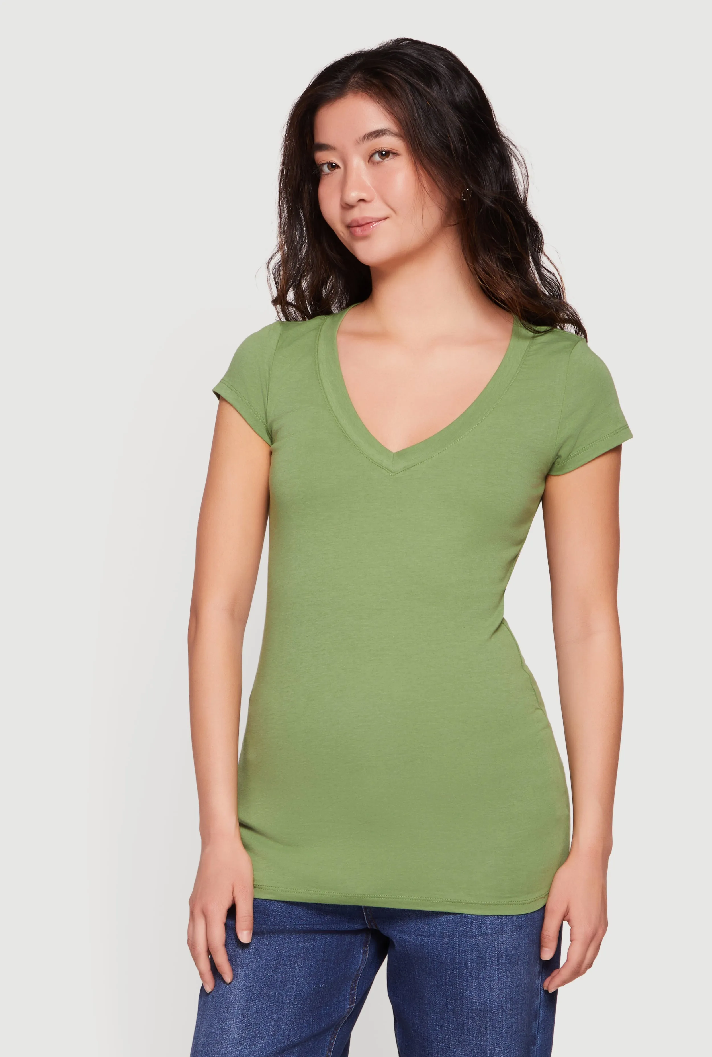 Basic V-Neck Short Sleeve T-Shirt sold by Rainbow product image thumbnail 2