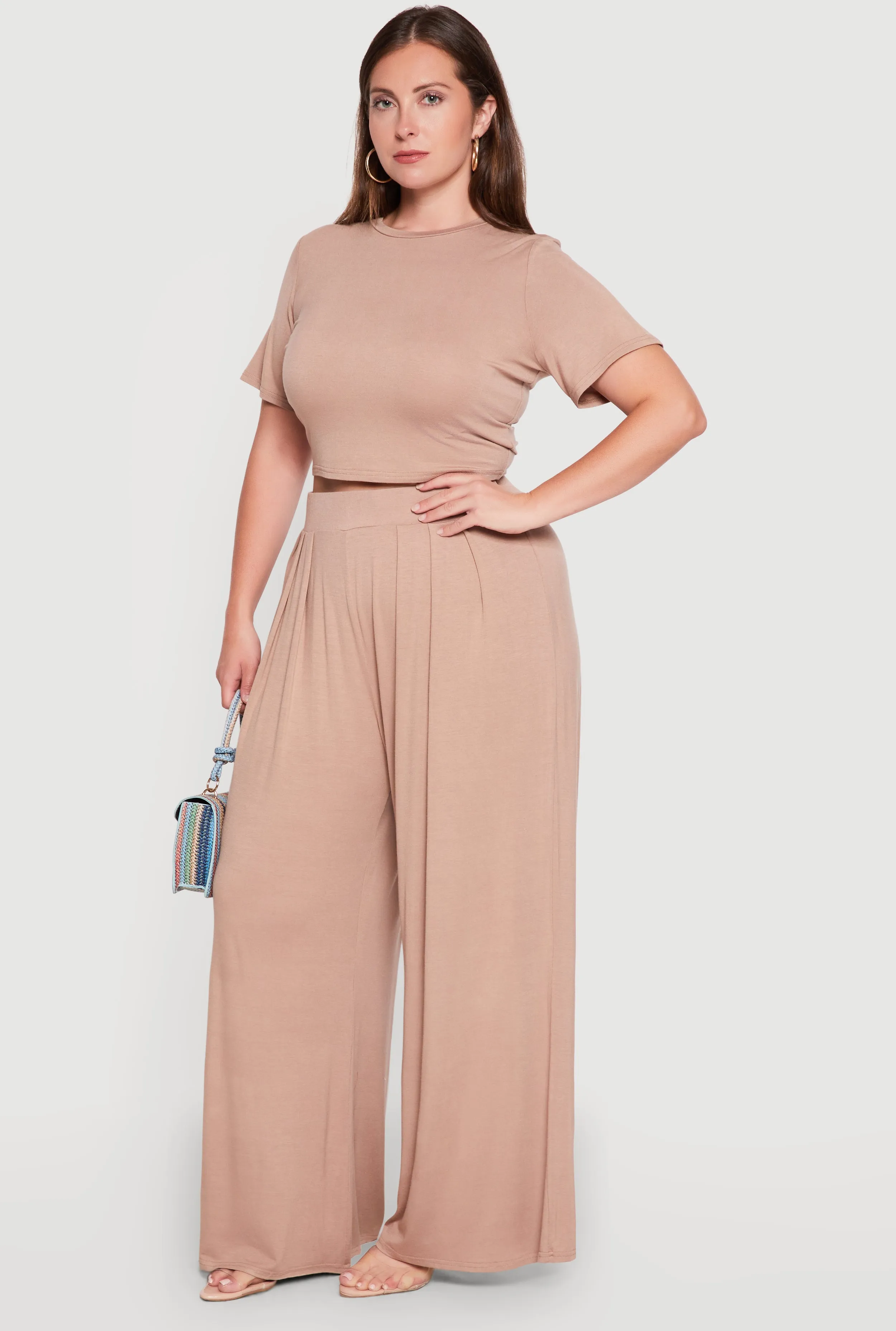 Plus Size Pleated Wide Leg Casual Pants sold by Rainbow product image thumbnail 2