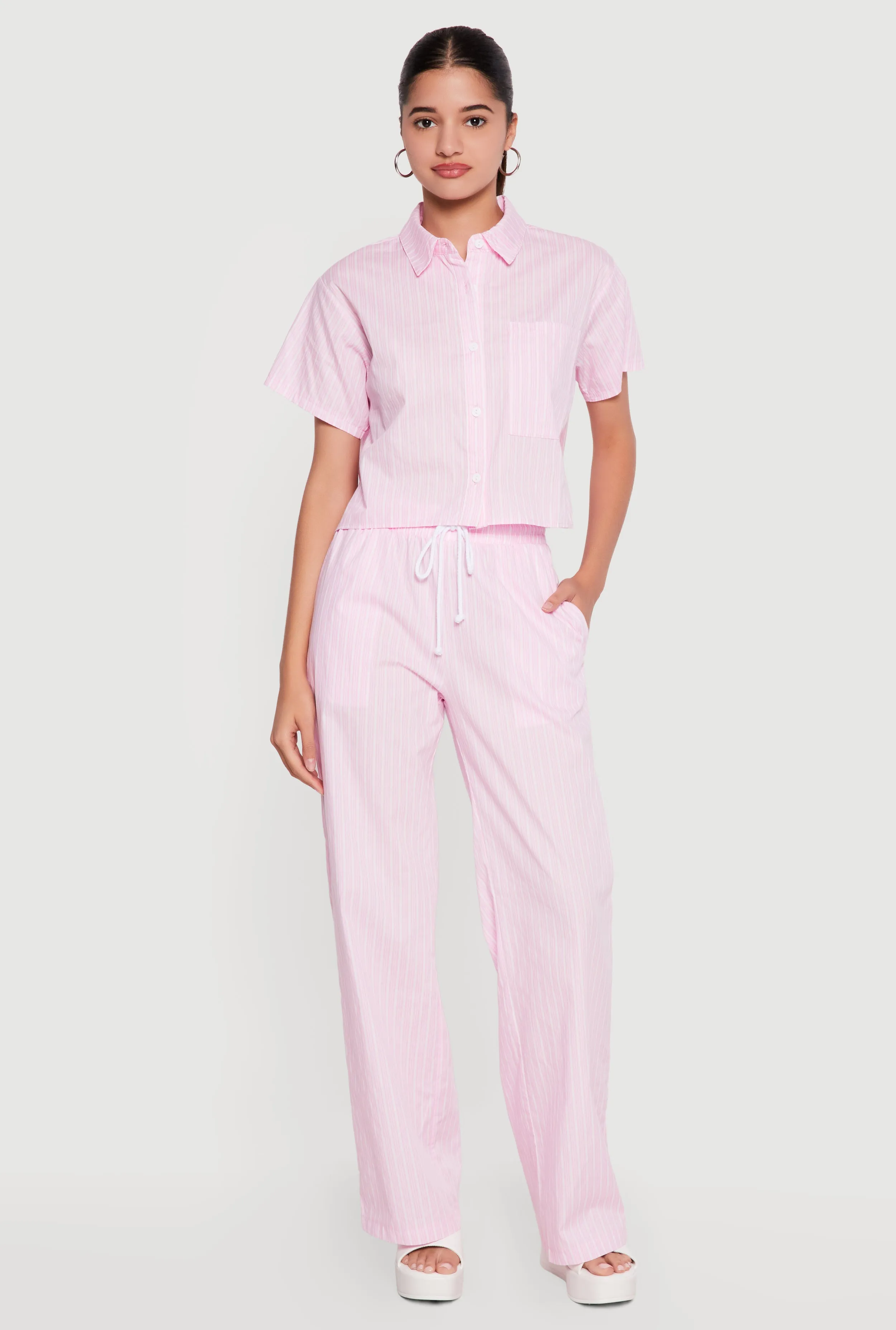 Poplin Pinstripe Drawstring Waist Pants sold by Rainbow product image thumbnail 3
