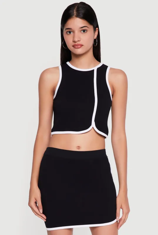 Compression Rib Cropped Tank Top made by Rainbow