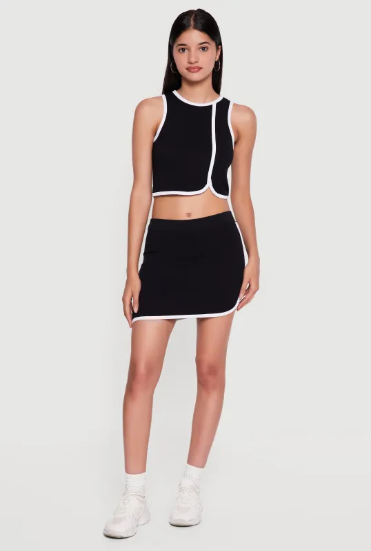 Compression Rib Mini Skort made by Rainbow