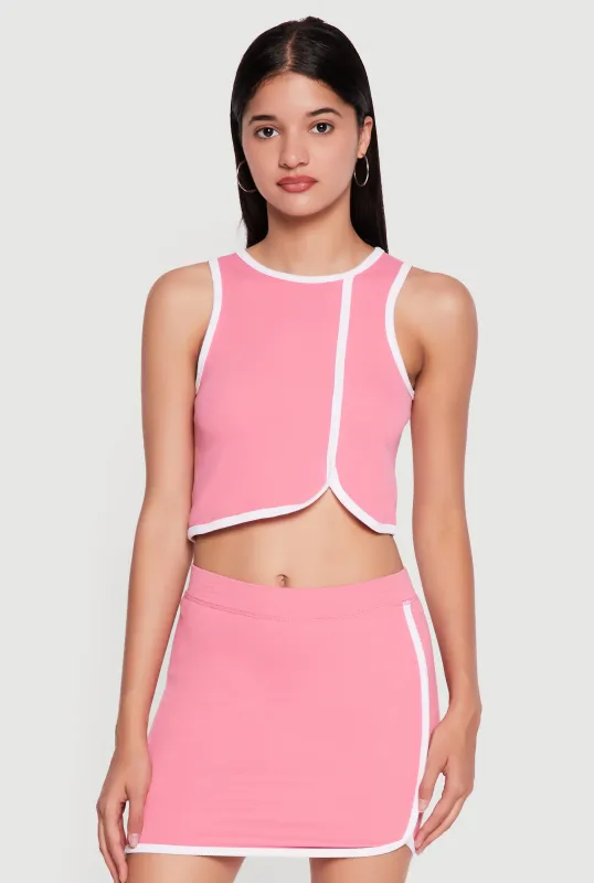 Compression Rib Cropped Tank Top made by Rainbow