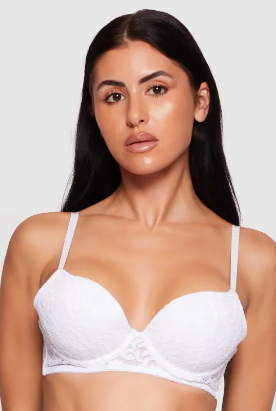 Patterned Lace Plunge Bra made by Rainbow