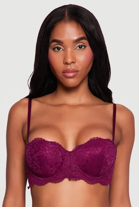 Convertible Scalloped Lace Balconette Bra made by Rainbow