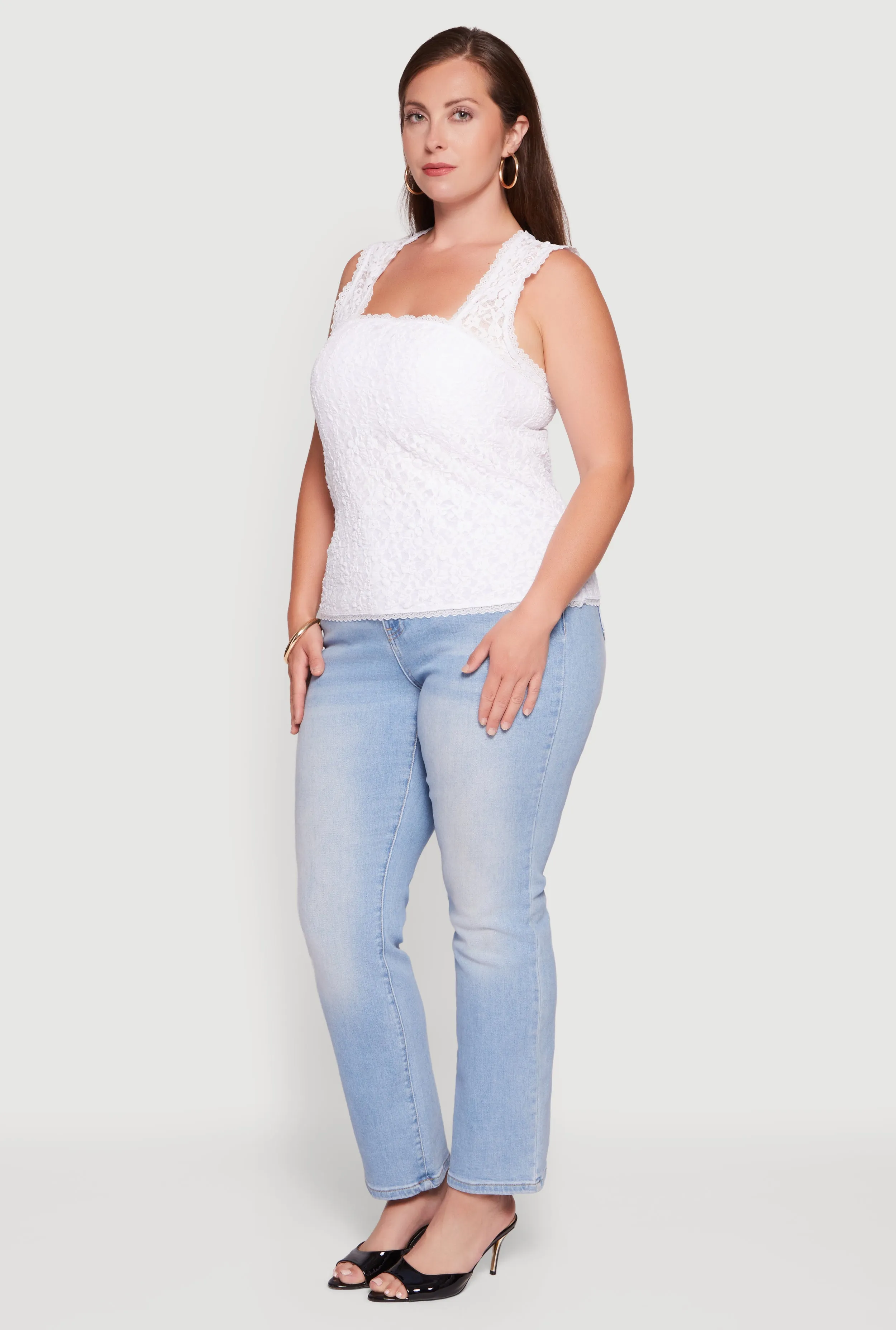 Plus Size Floral Lace Square Neck Blouse sold by Rainbow product image thumbnail 3