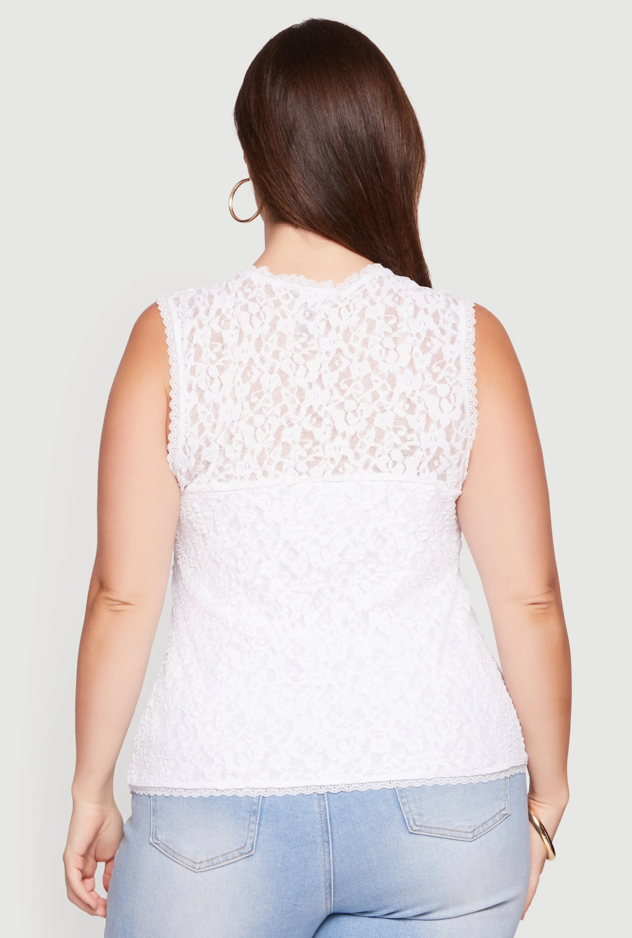 Plus Size Floral Lace Square Neck Blouse sold by Rainbow product image thumbnail 5