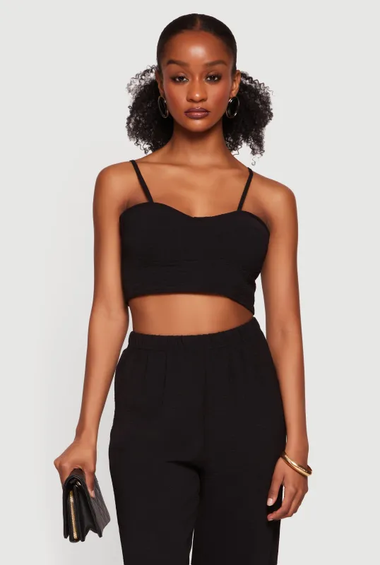 Crepe Knit Bustier Crop Top made by Rainbow