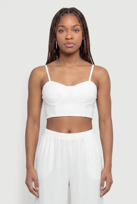 Crepe Knit Bustier Crop Top made by Rainbow