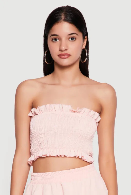 Crepe Knit Smocked Tube Top made by Rainbow