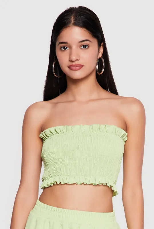 Crepe Knit Smocked Tube Top made by Rainbow