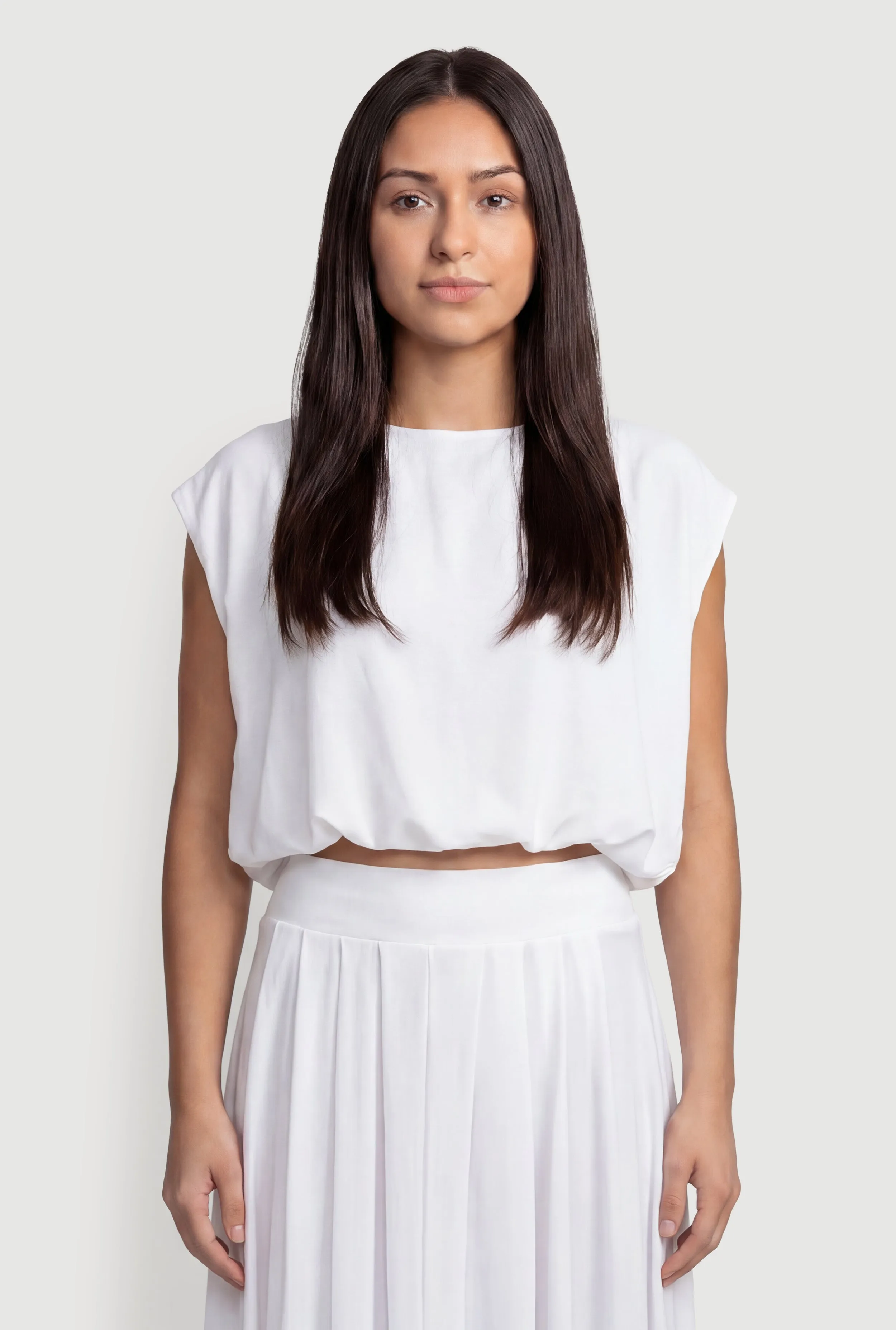 Bubble Hem Tie Back Keyhole Crop Top sold by Rainbow product image thumbnail 2