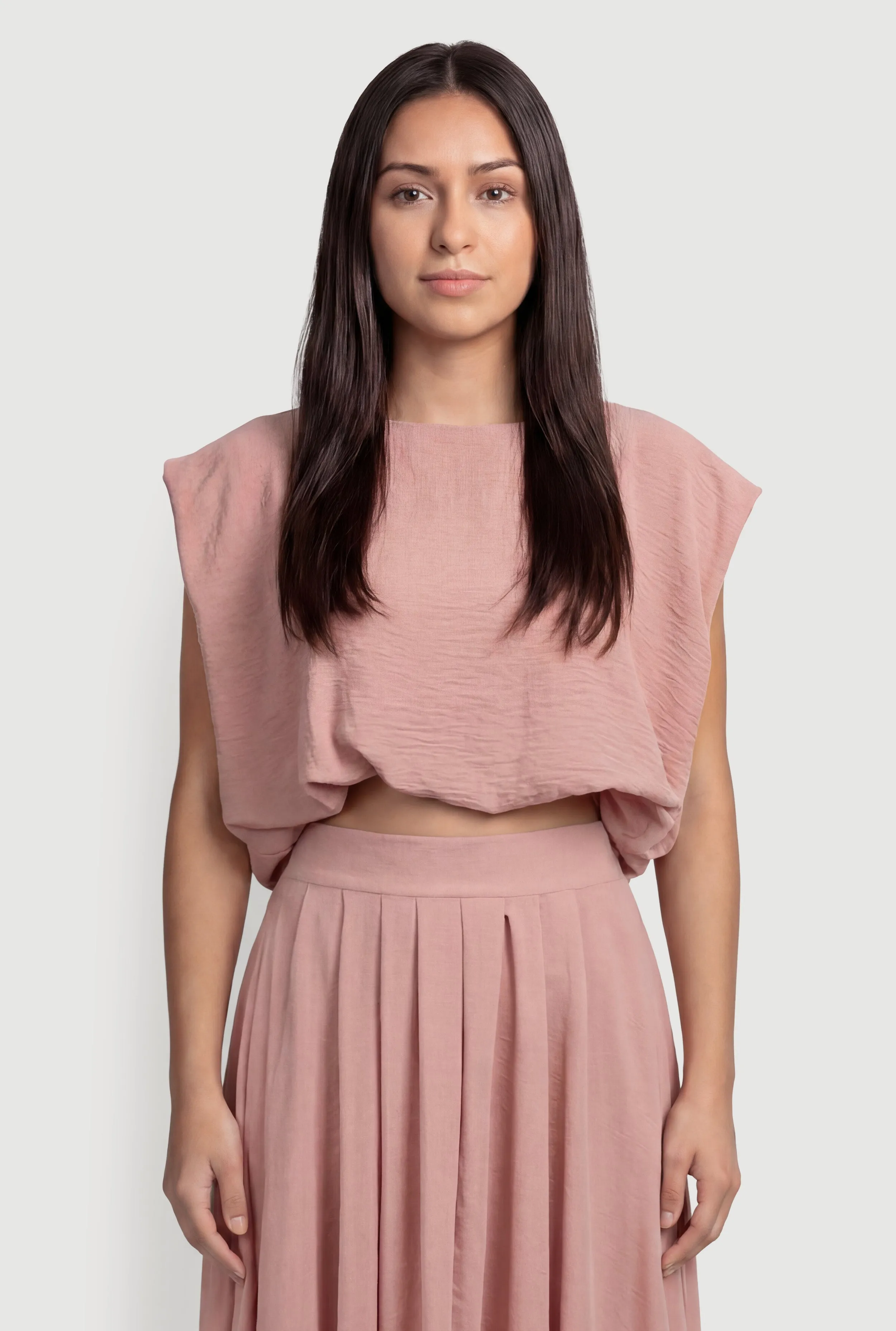 Bubble Hem Tie Back Keyhole Crop Top sold by Rainbow product image thumbnail 3