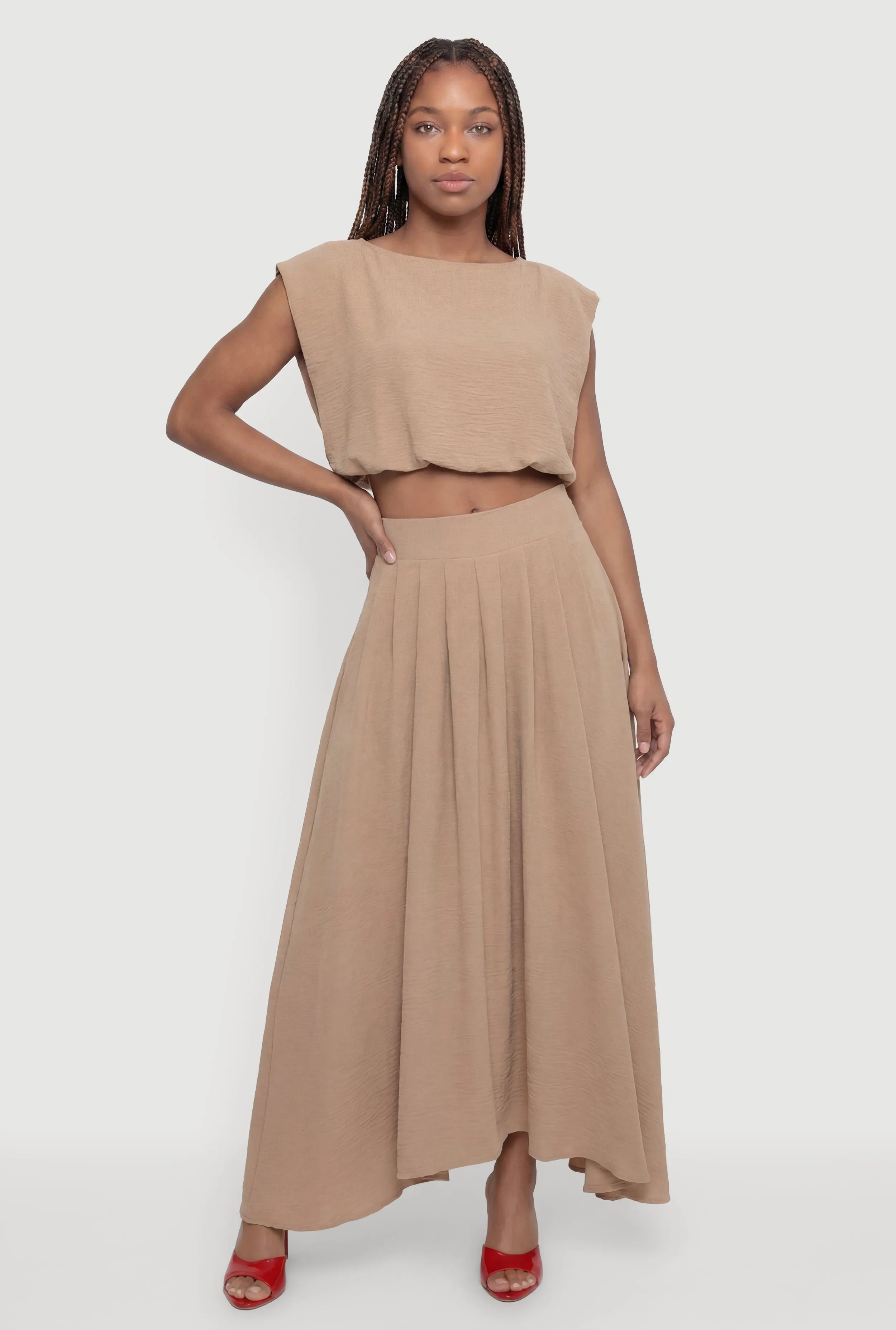High Waisted Airy Pleated Skirt sold by Rainbow product image thumbnail 4