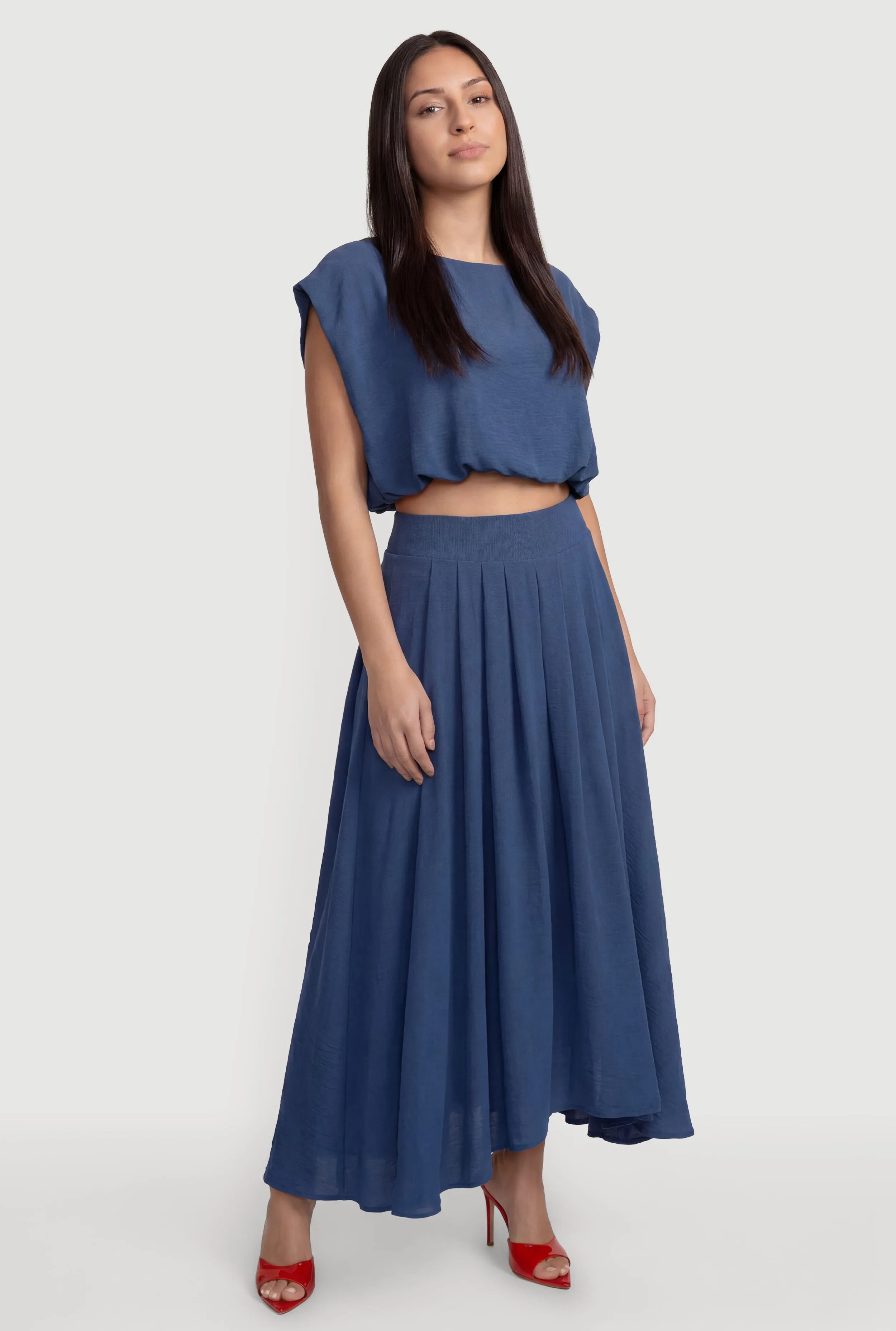 High Waisted Airy Pleated Skirt sold by Rainbow
