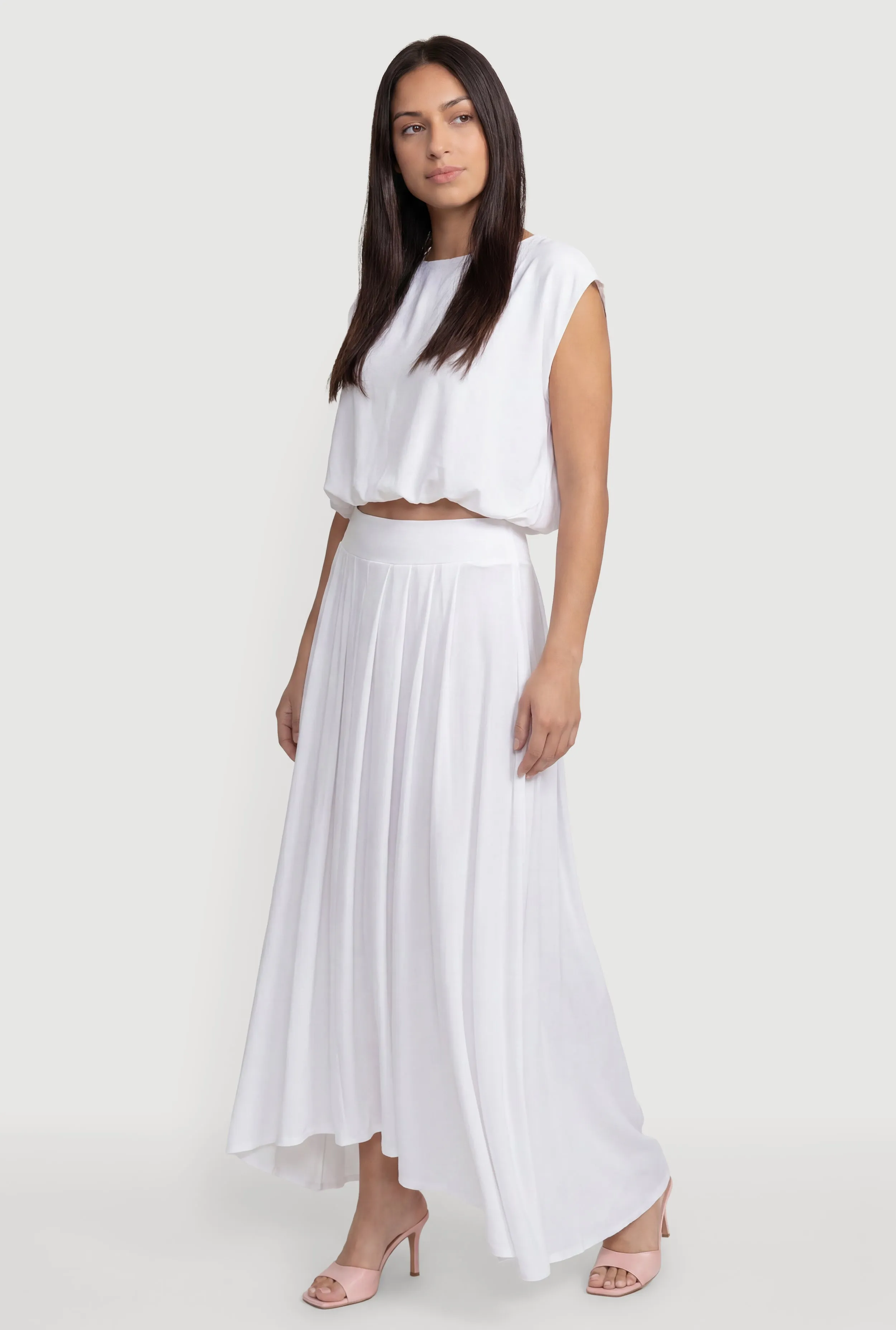 Bubble Hem Tie Back Keyhole Crop Top sold by Rainbow product image thumbnail 2
