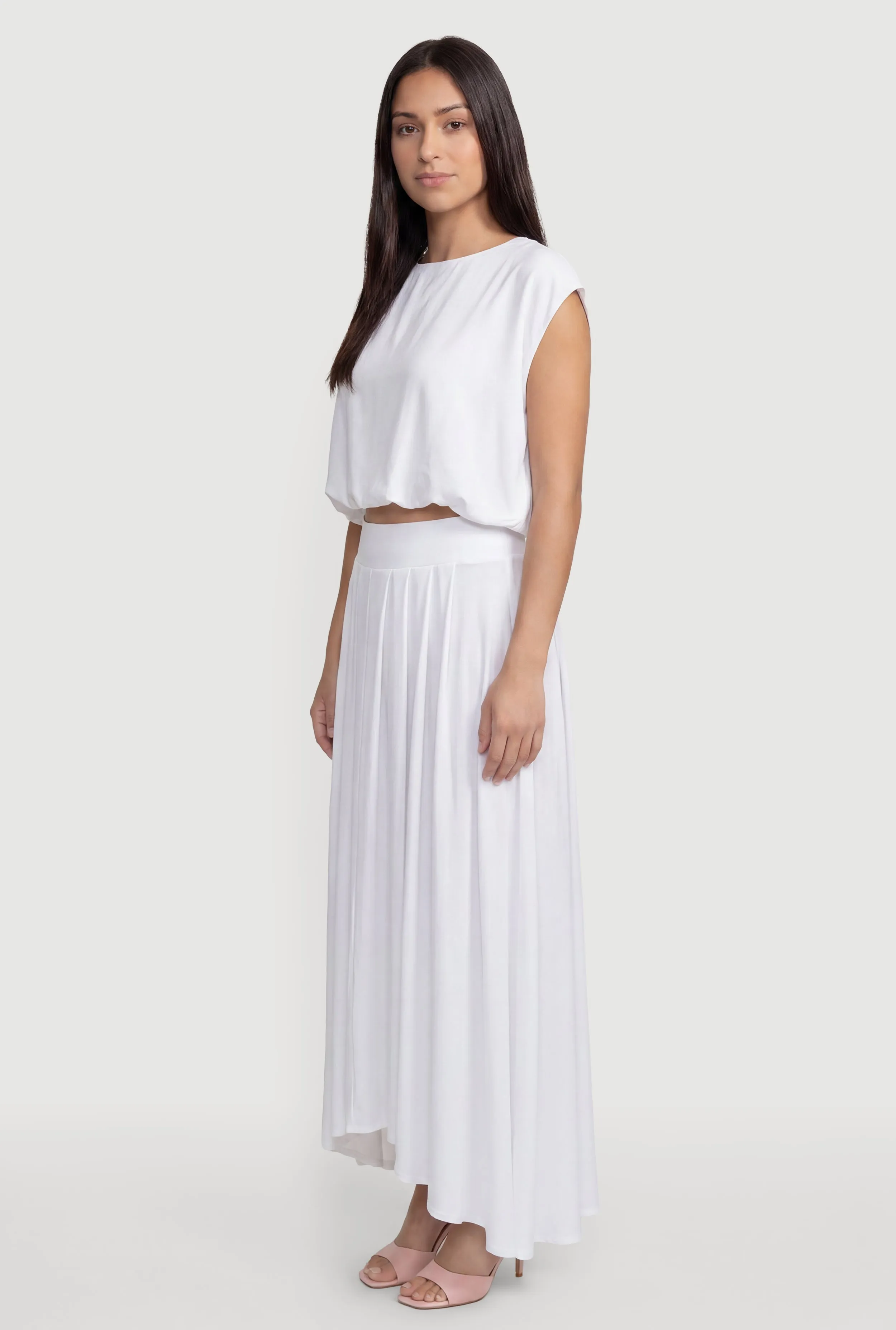 Bubble Hem Tie Back Keyhole Crop Top sold by Rainbow product image thumbnail 3