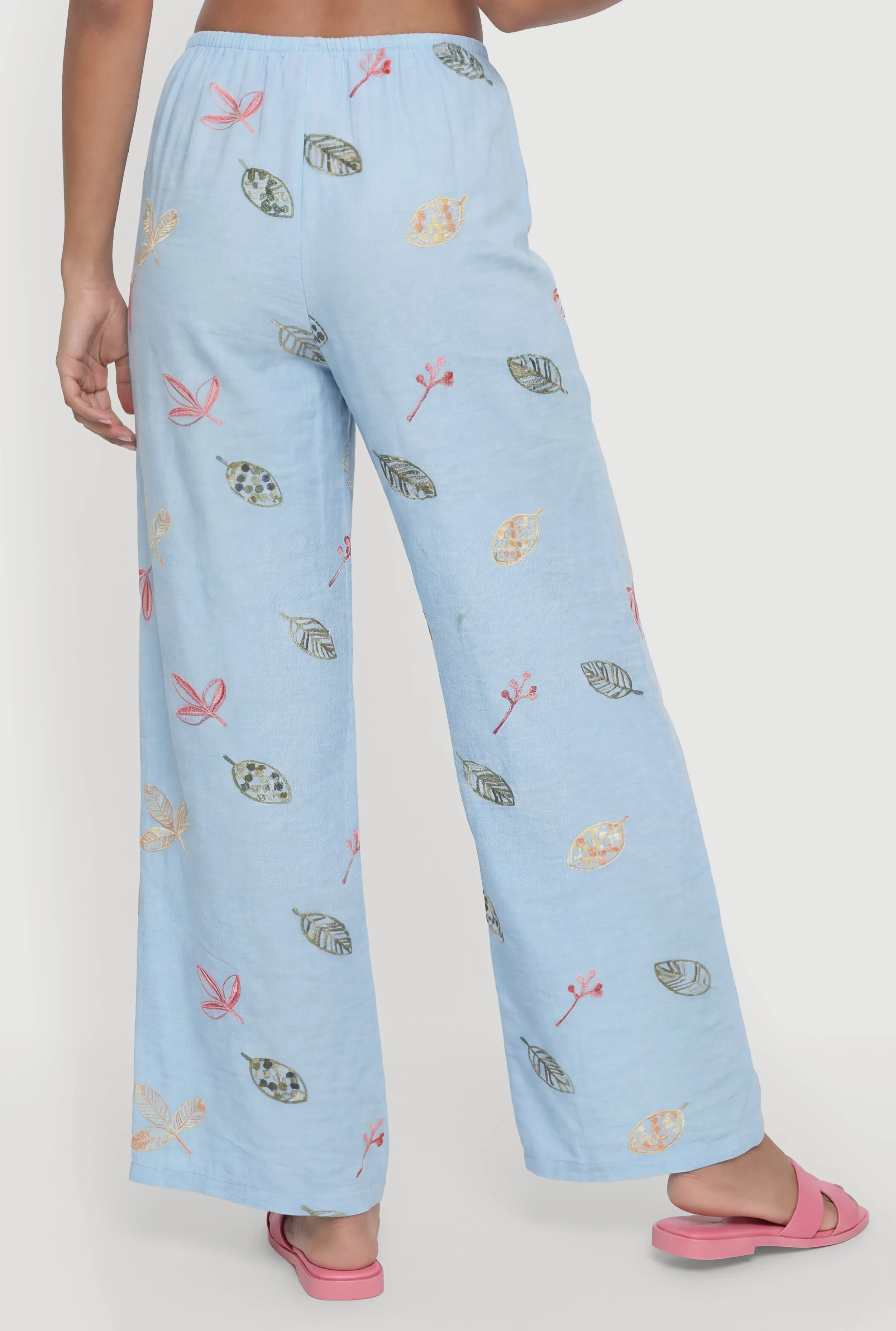 Leaf Patterned Wide Leg Pants sold by Rainbow product image thumbnail 5