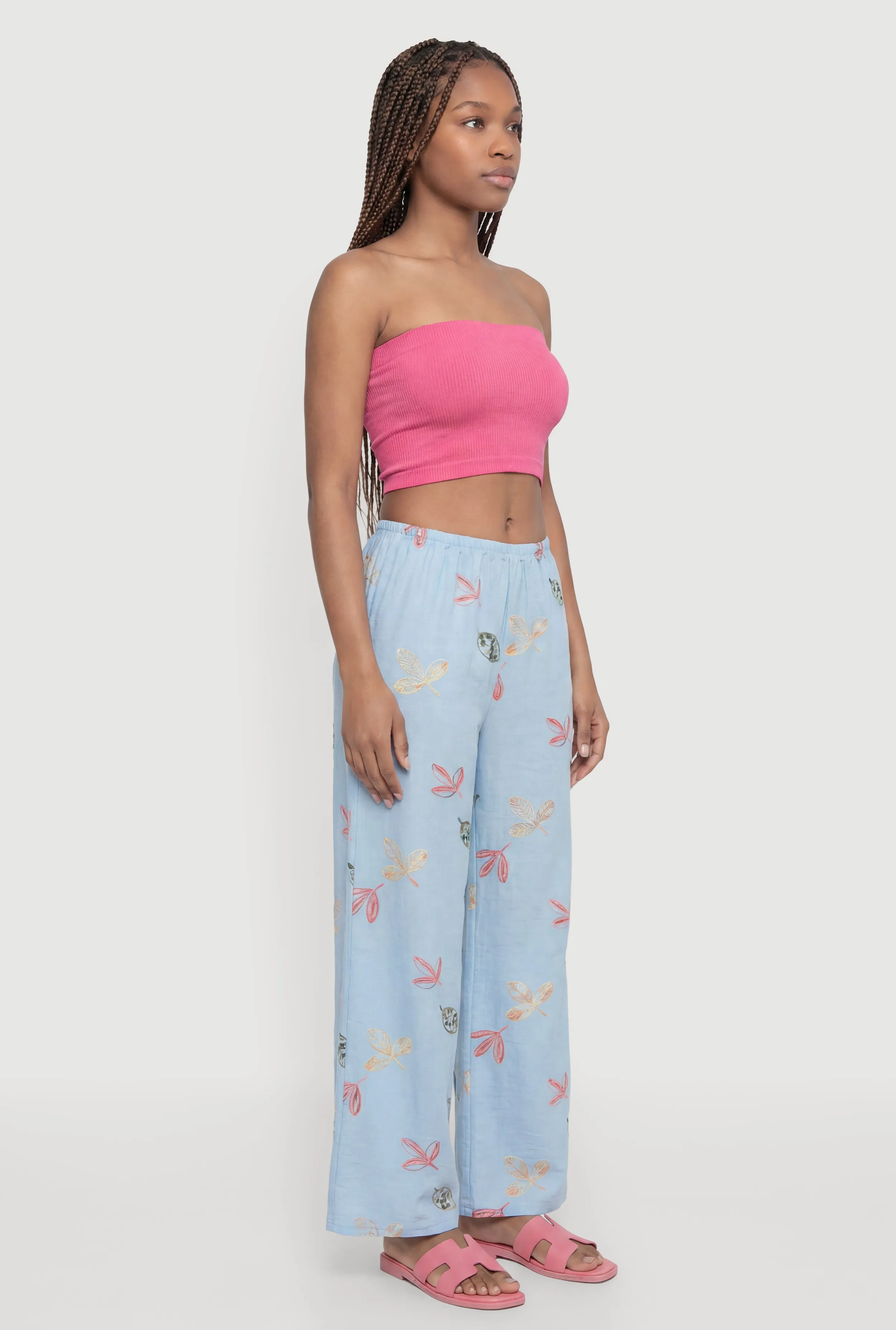 Leaf Patterned Wide Leg Pants sold by Rainbow product image thumbnail 2