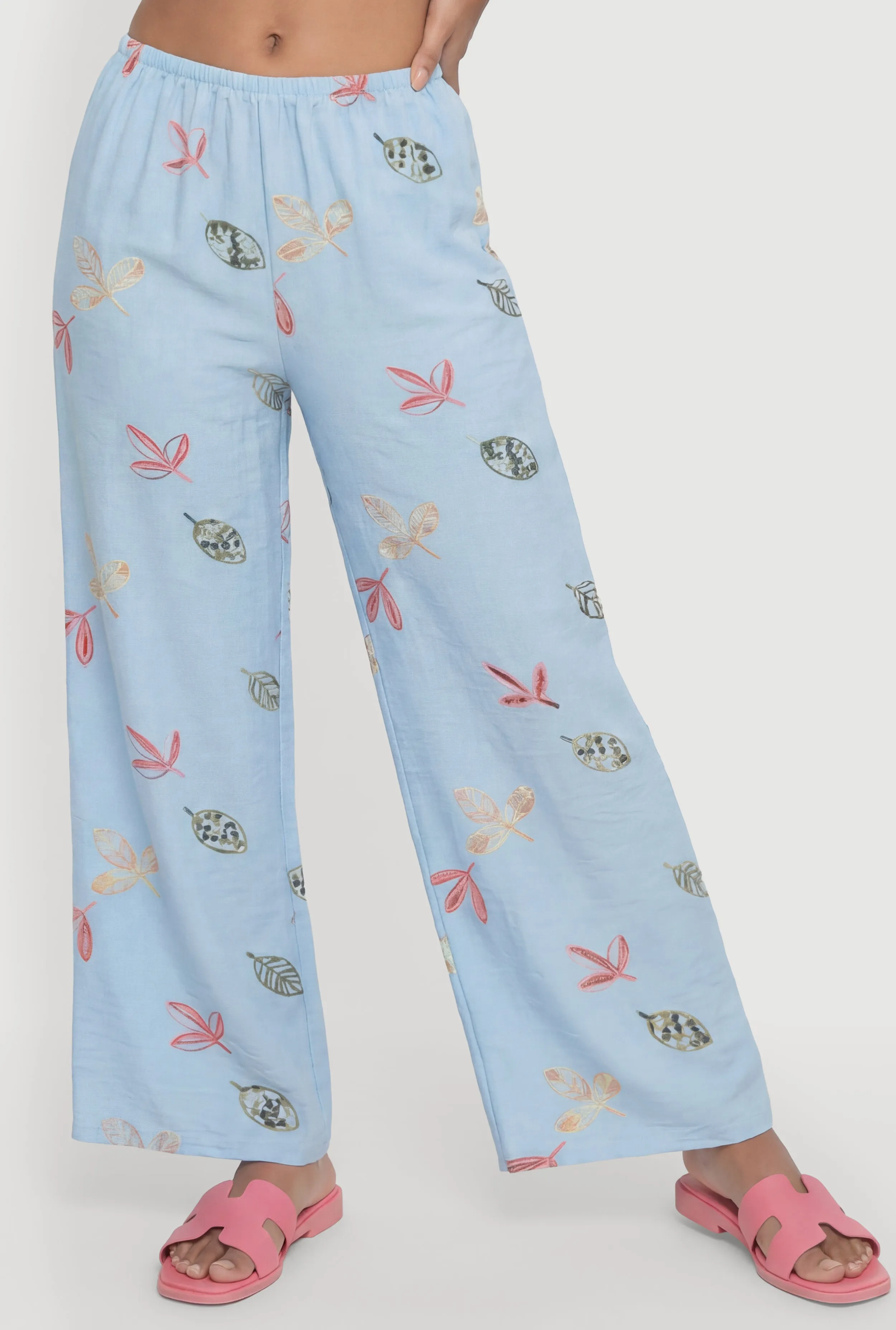 Leaf Patterned Wide Leg Pants sold by Rainbow product image thumbnail 3