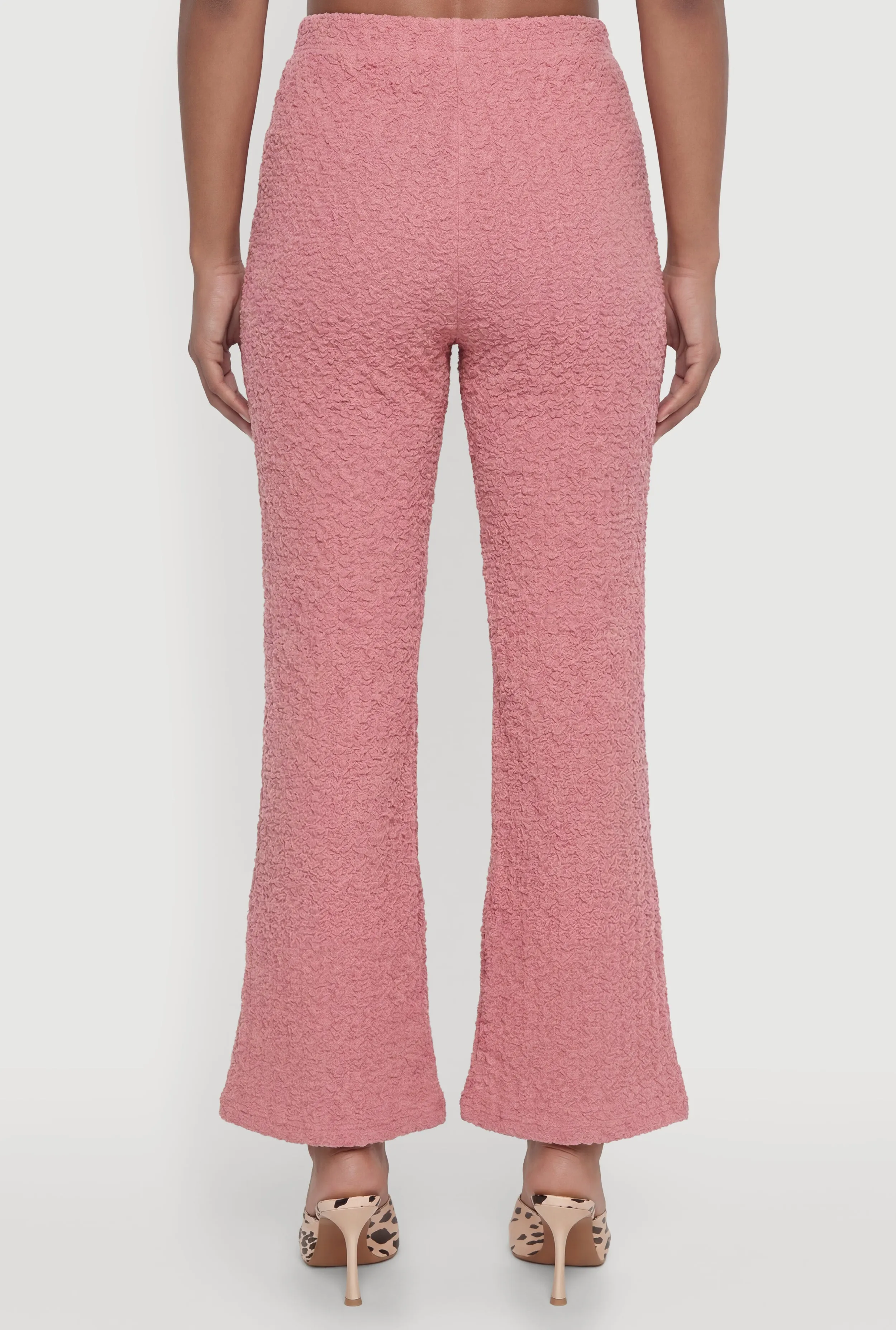 O-Ring Keyhole Textured Knit Flare Pants sold by Rainbow product image thumbnail 5
