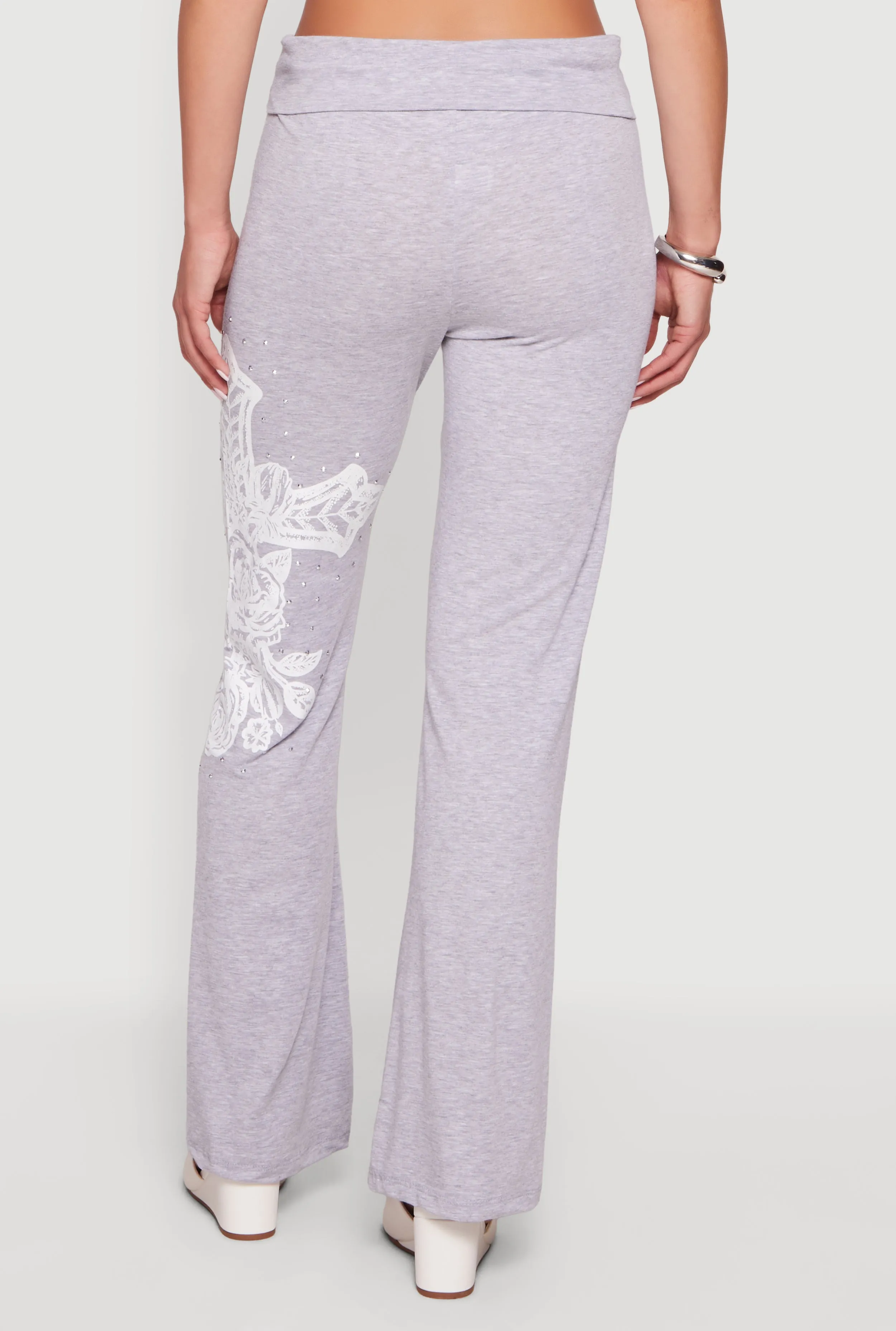 Rhinestone Cross Graphic Fold Over Pants sold by Rainbow product image thumbnail 5