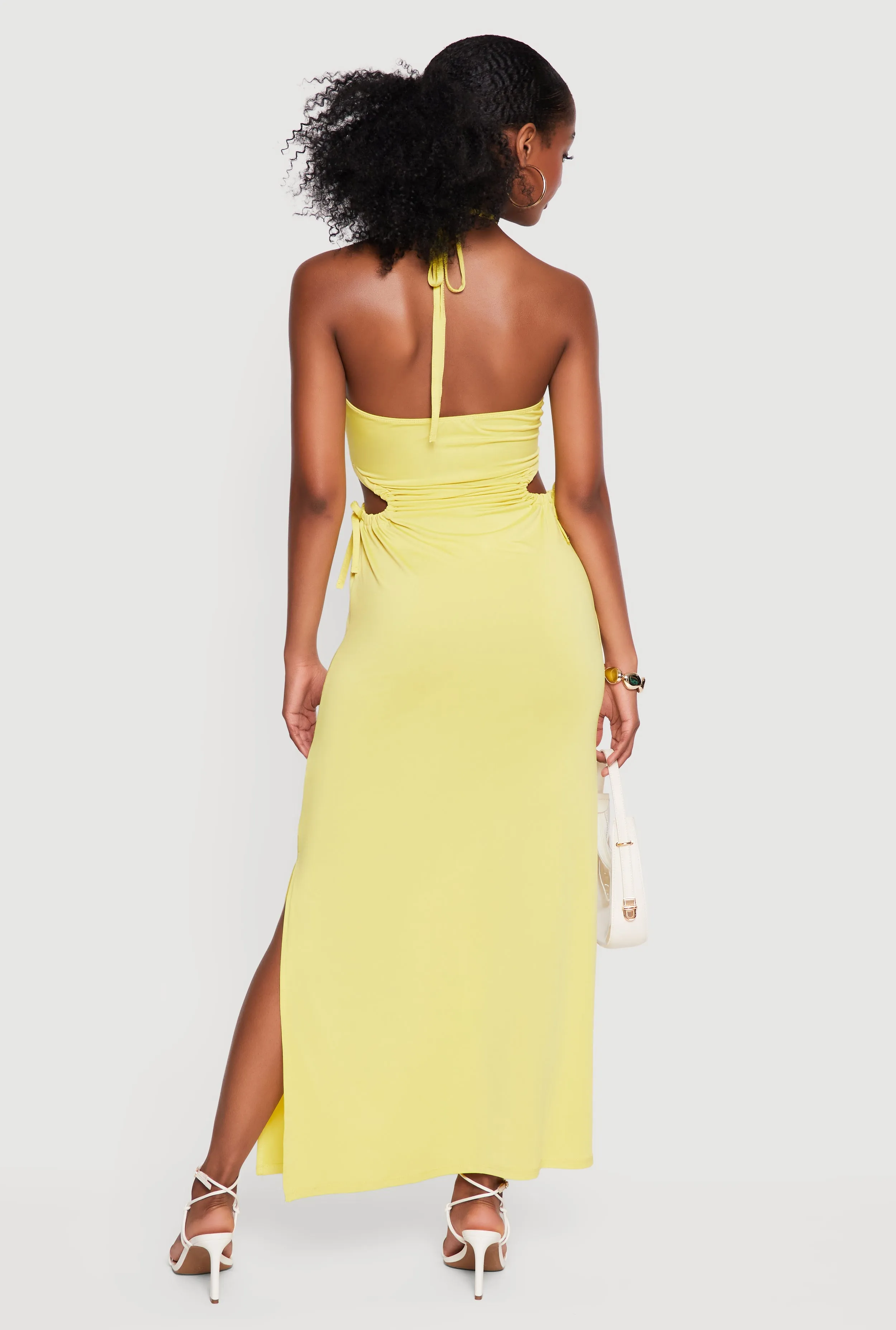 Cutout Detail O Ring Halter Maxi Dress sold by Rainbow product image thumbnail 3
