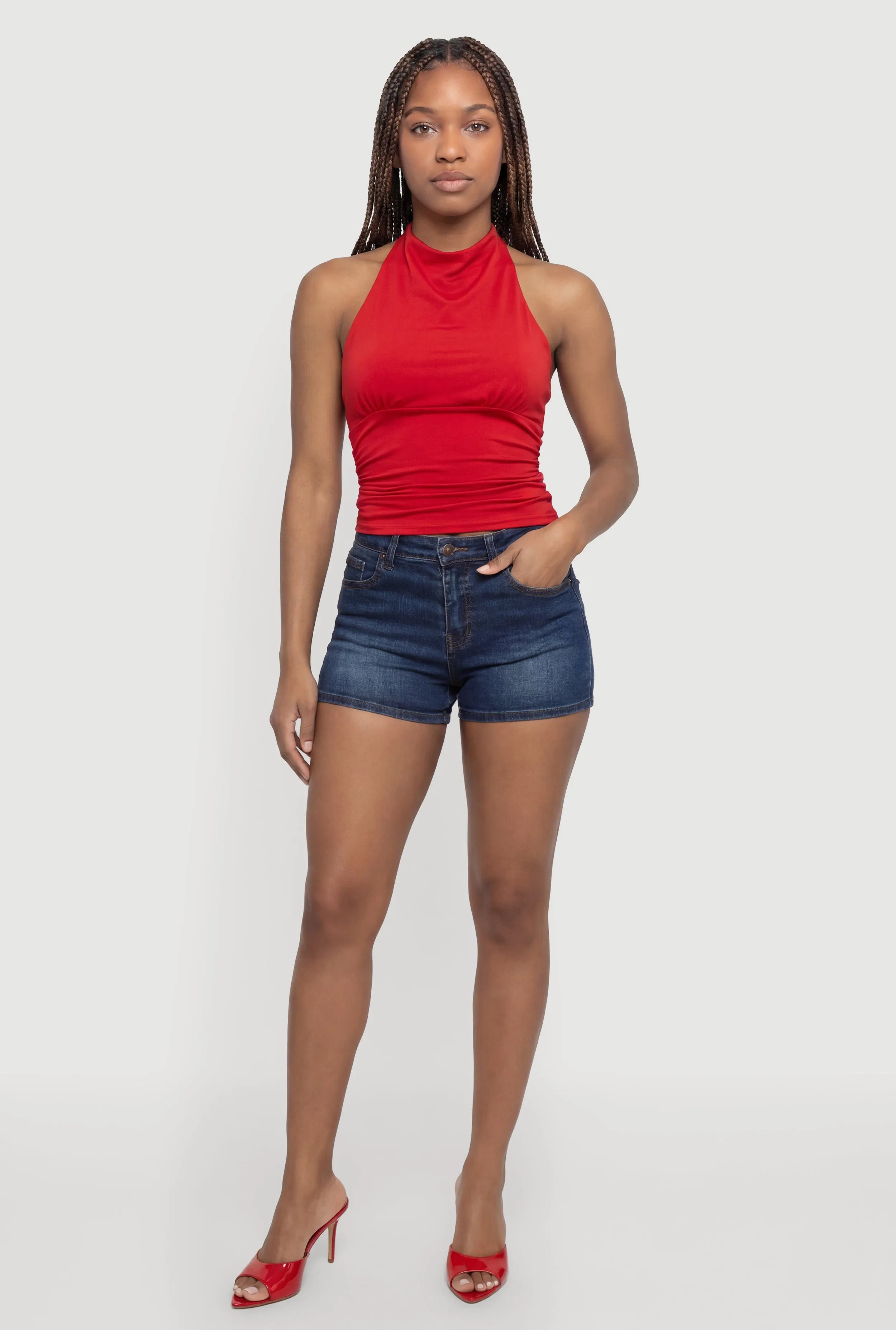Tie Back Halter Neck Ruched Blouse sold by Rainbow product image thumbnail 2