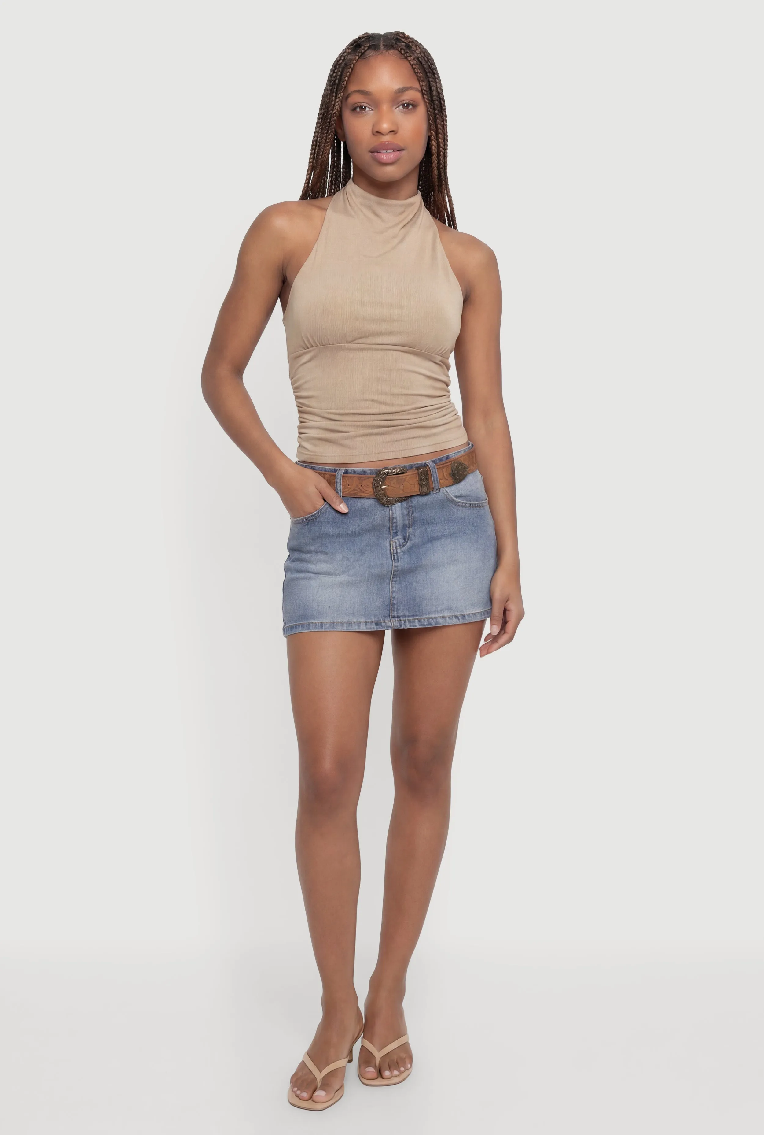 Tie Back Halter Neck Ruched Blouse sold by Rainbow product image thumbnail 5