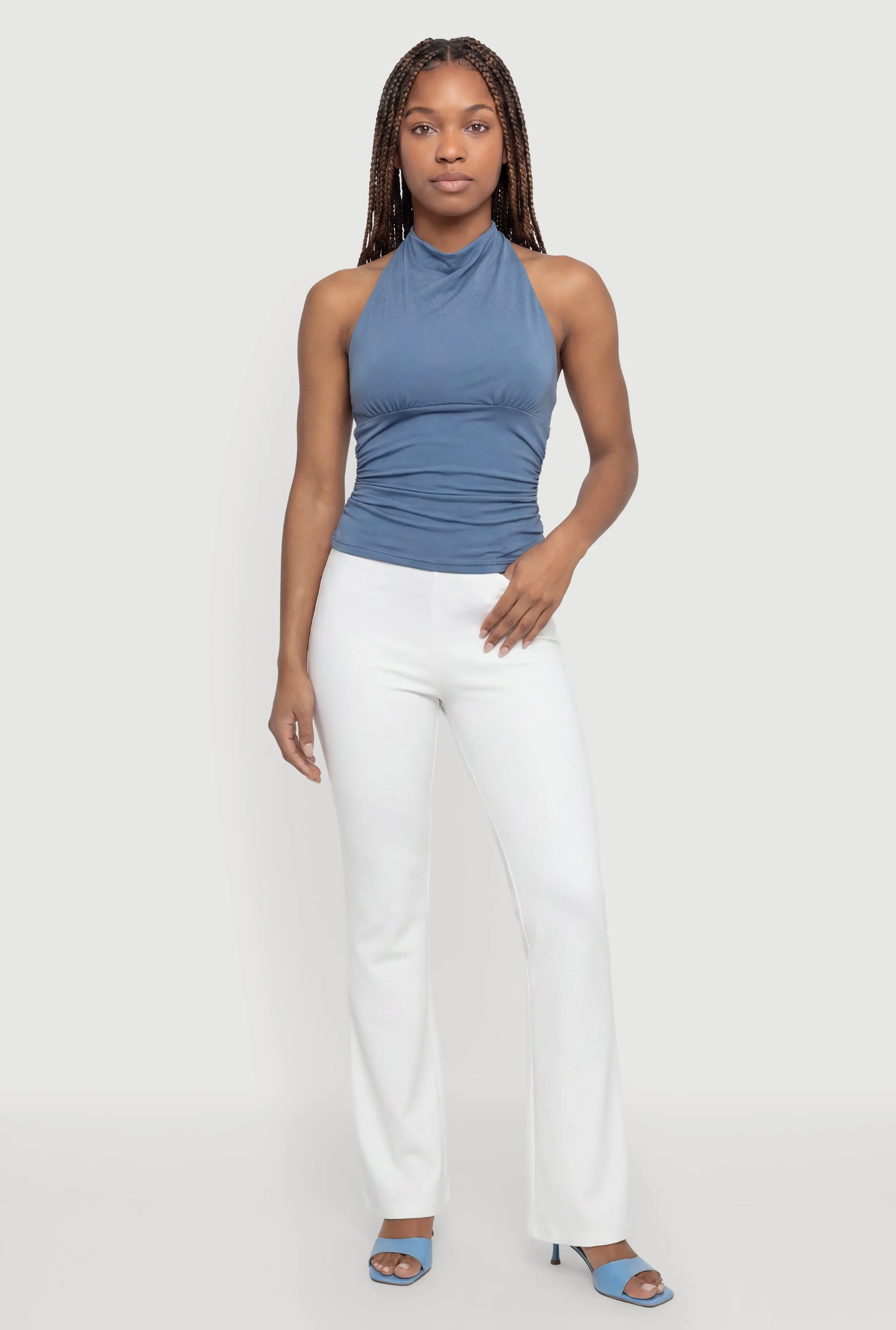 Tie Back Halter Neck Ruched Blouse sold by Rainbow product image thumbnail 4