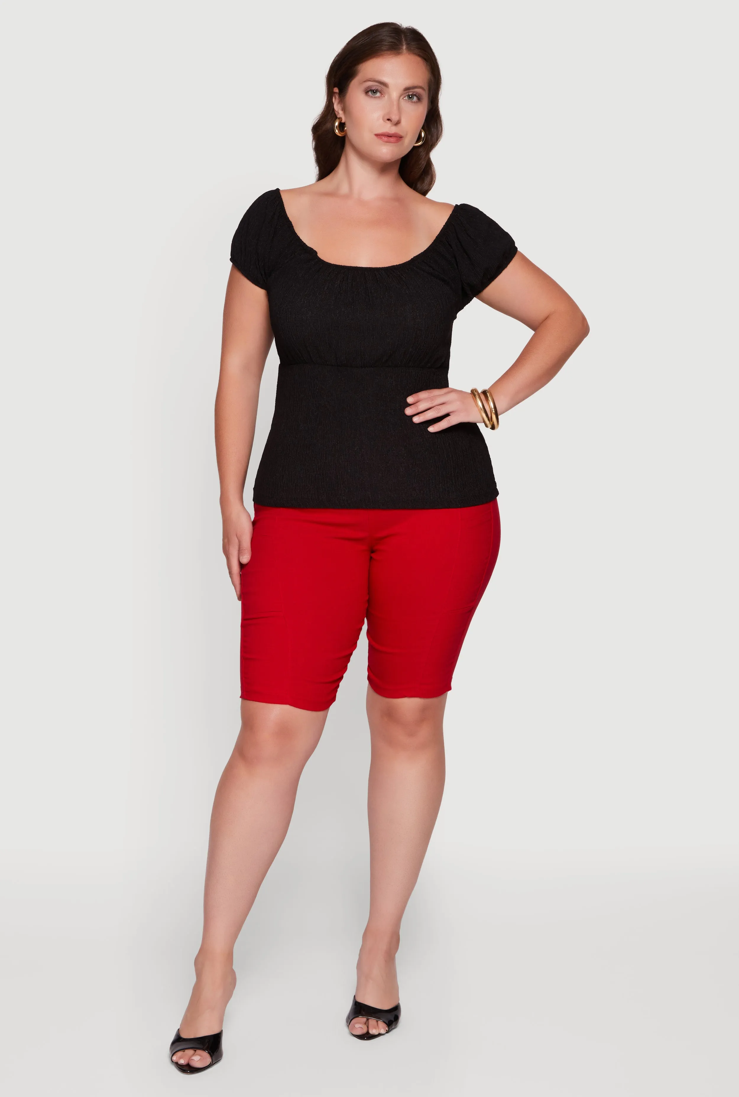 Plus Size Textured Knit Short Sleeve Blouse sold by Rainbow product image thumbnail 2