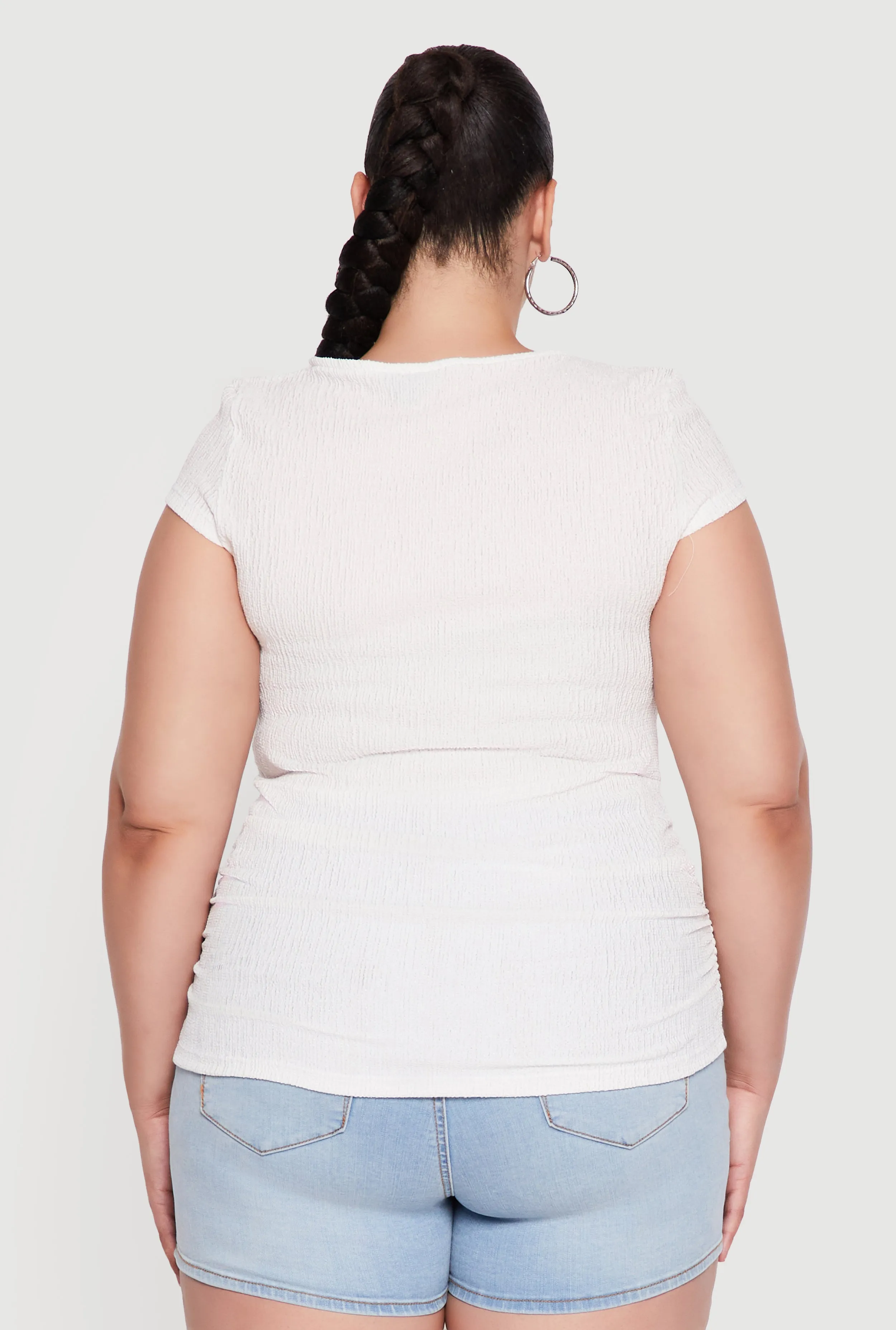 Plus Size Textured Knit Ruched Top sold by Rainbow product image thumbnail 5