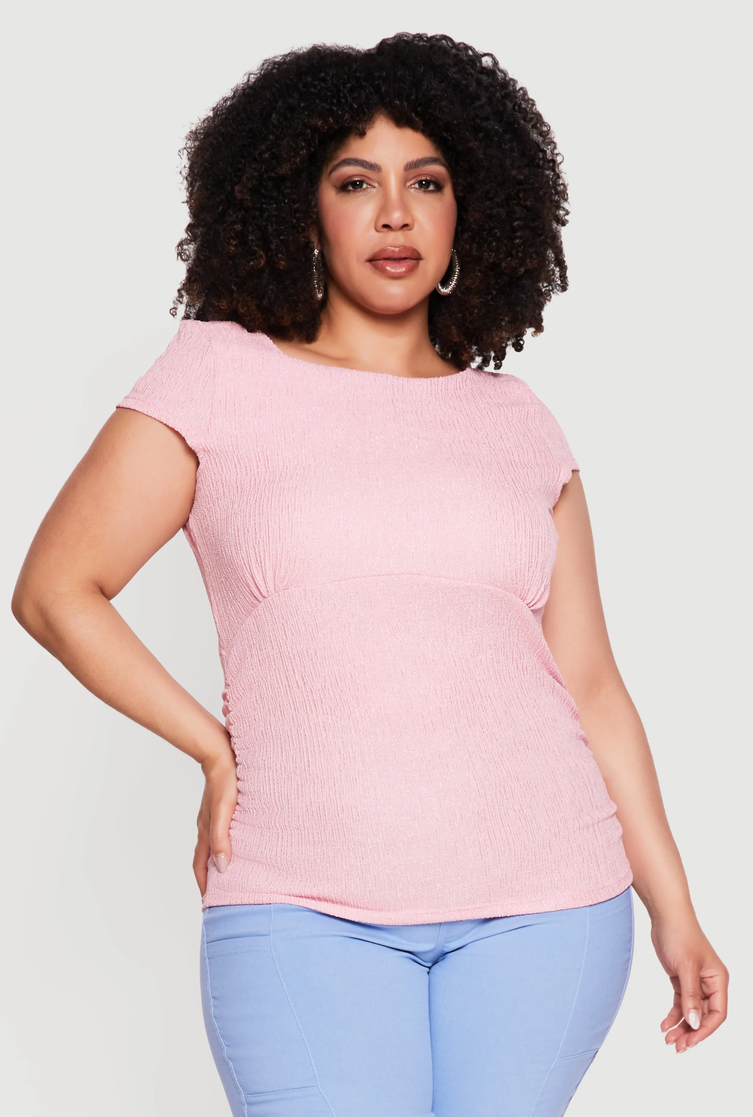 Plus Size Textured Knit Ruched Top sold by Rainbow product image thumbnail 2