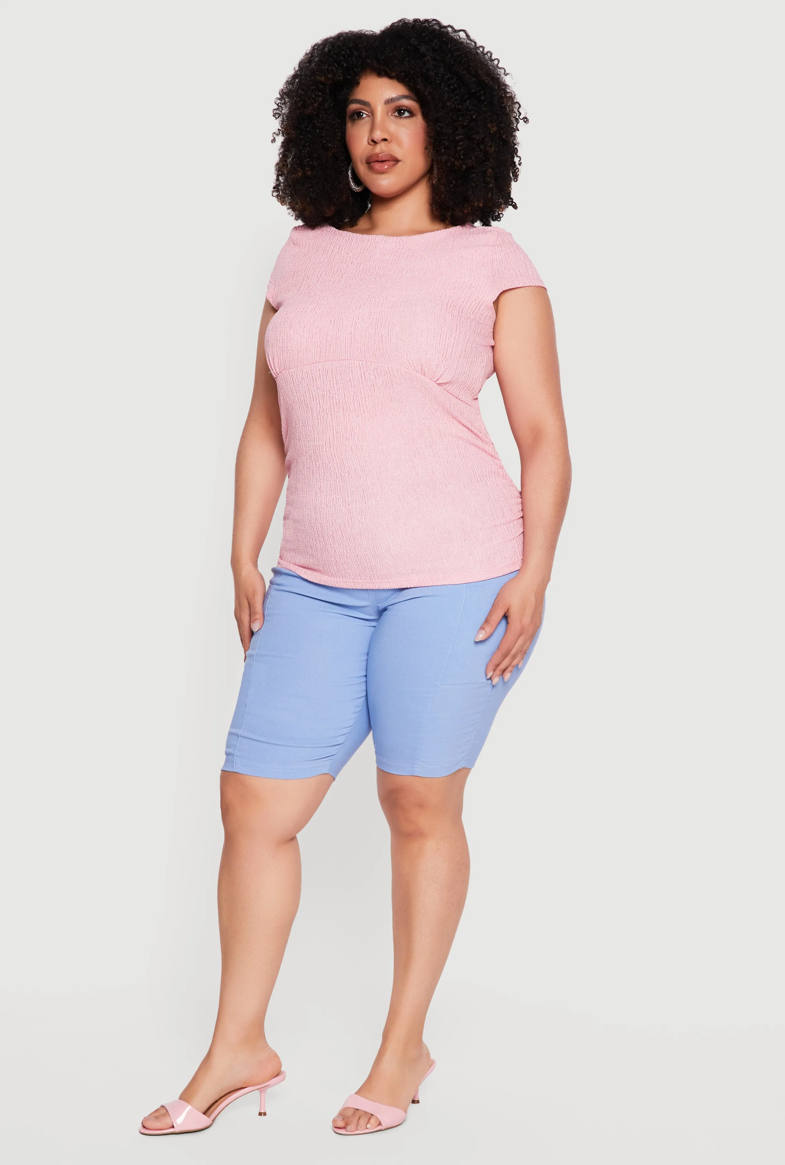 Plus Size Textured Knit Ruched Top sold by Rainbow product image thumbnail 3